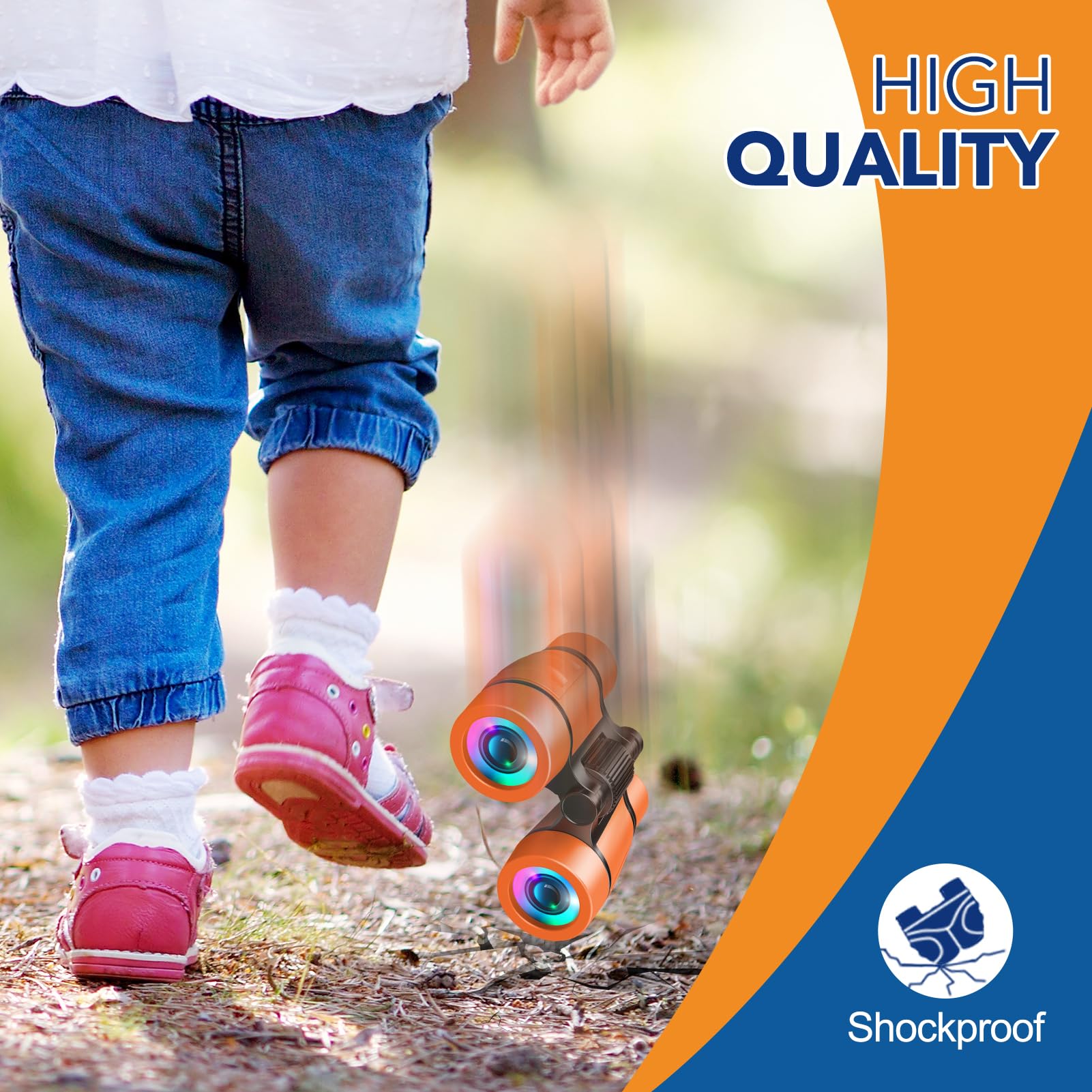 Let'S Go 3-8 Year Old Boy Girl Toys: Shockproof Binoculars For Kids Bird Watching Camping Hiking, 3 4 5 6 7 Year Old Boys Girls Toddler Outdoor Toy Travel Binoculars For Kid Ages 4-7