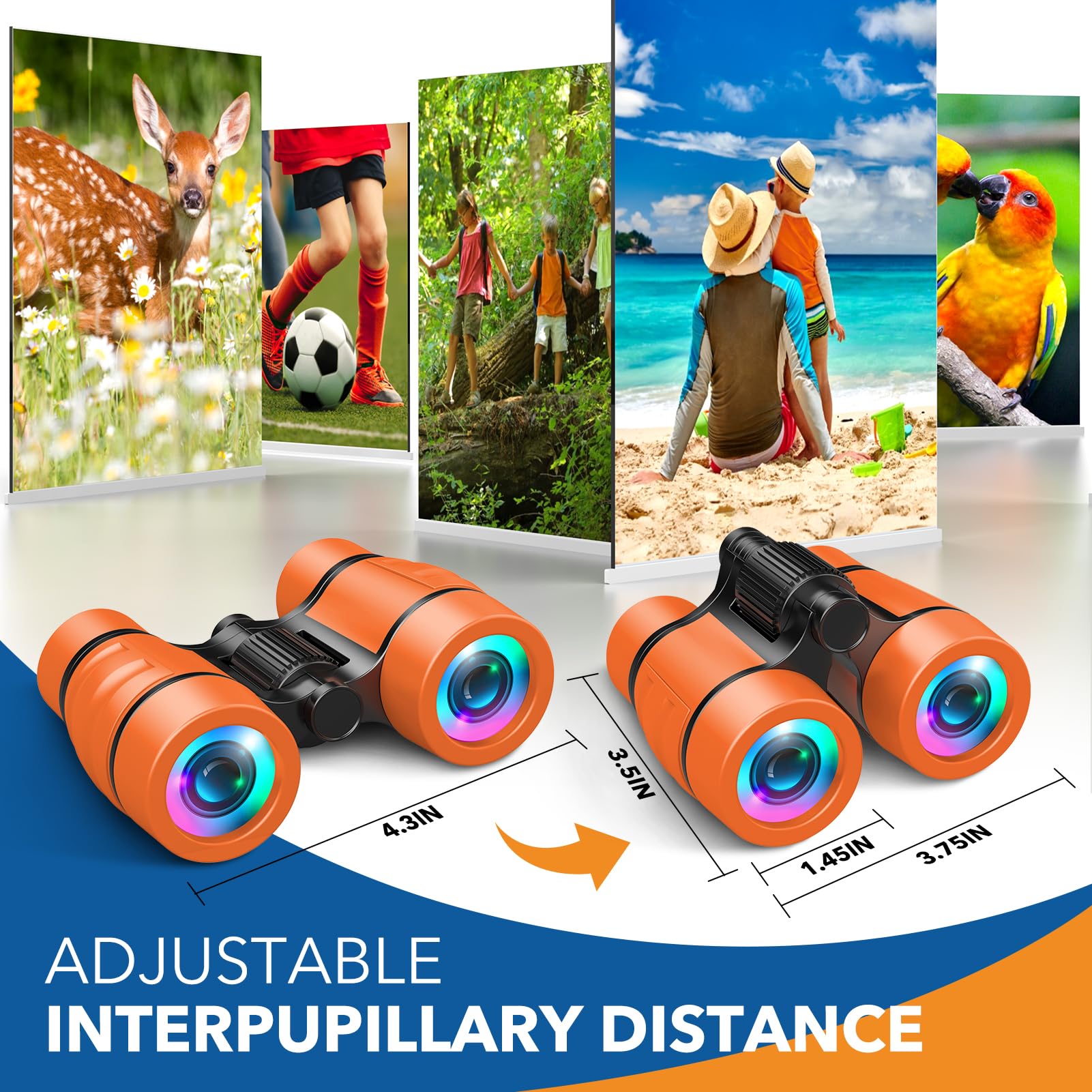 Let'S Go 3-8 Year Old Boy Girl Toys: Shockproof Binoculars For Kids Bird Watching Camping Hiking, 3 4 5 6 7 Year Old Boys Girls Toddler Outdoor Toy Travel Binoculars For Kid Ages 4-7