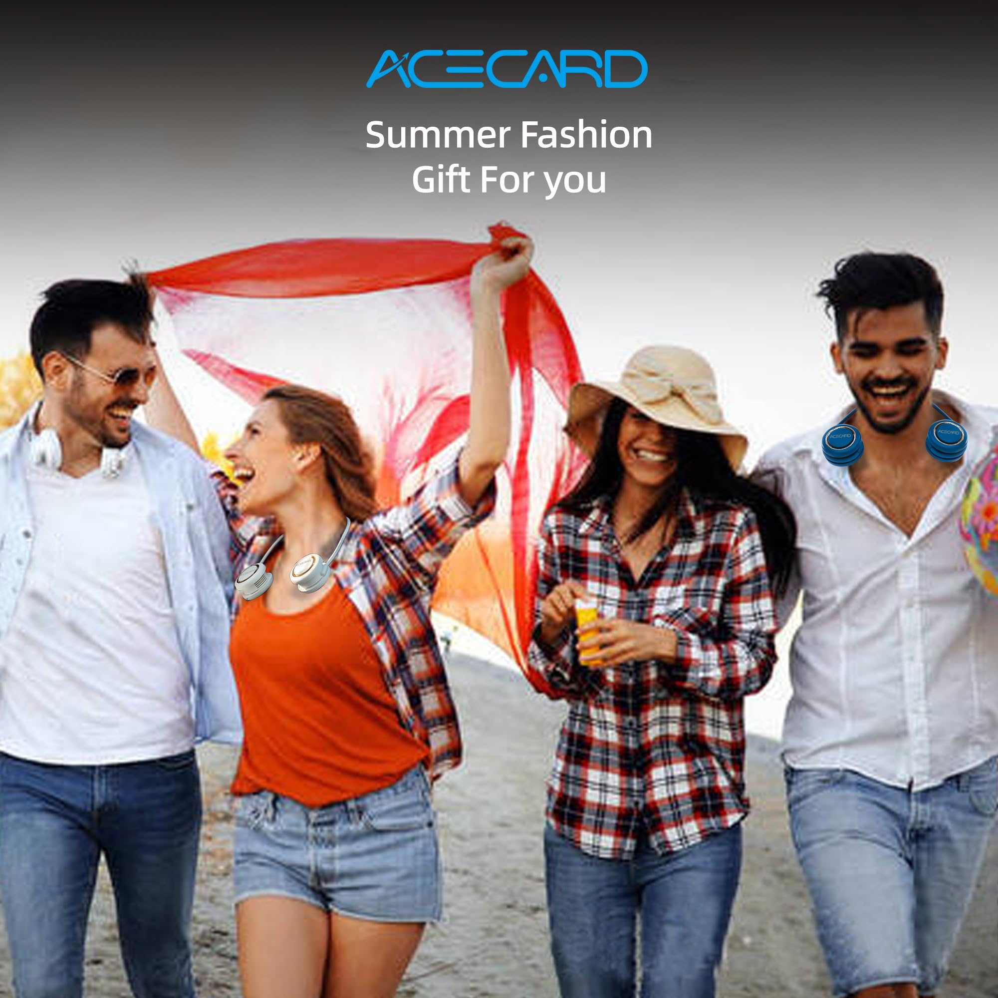 Portable Neck Fan Bladeless Hanging Neck Fan Rechargeable Hands Free Personal Fan For Outdoor