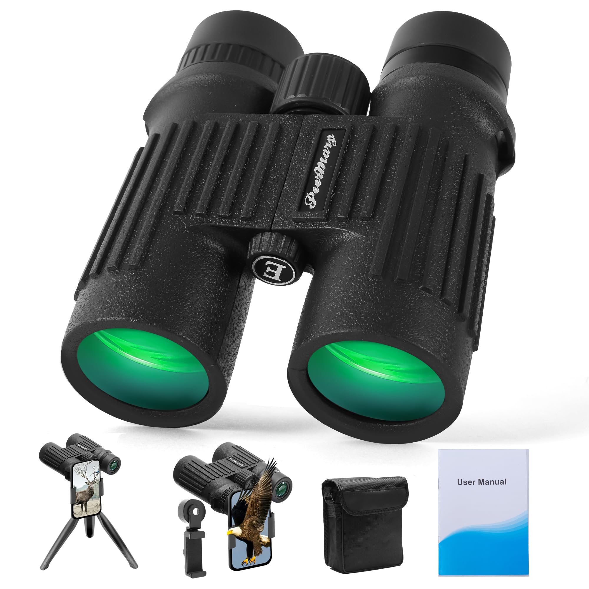 Peermary 10X42 Hd Binoculars For Adults & Kids High Powered Crystal-Clear Vision, Precise Focus, Built To Last - High-Powered Optics With Essential Accessories Hunting Binoculars For Adults