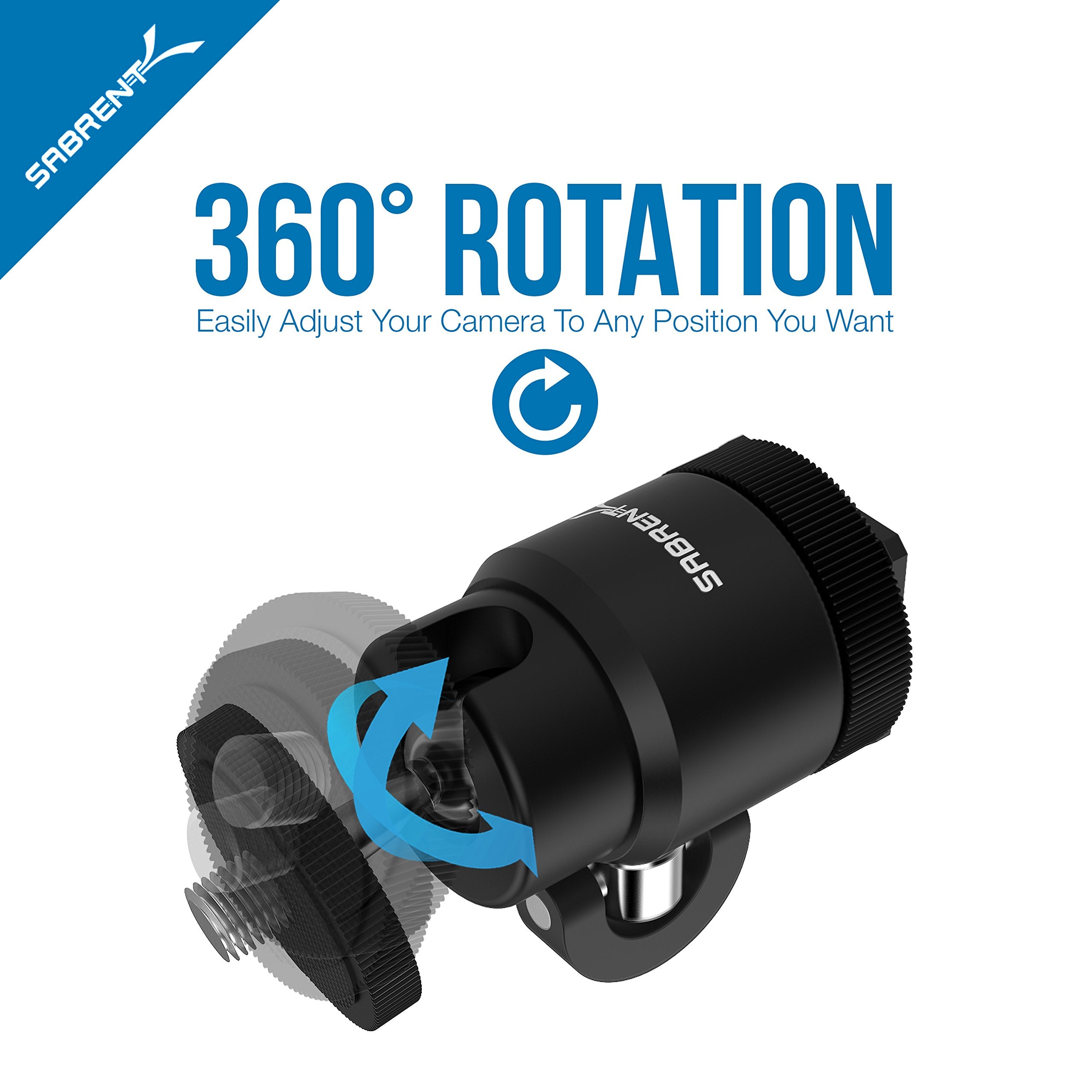 Sabrent Flexible Tripod With Ball Head Bundle For Standard Tripod Mount (Gp-Trpd-Tbhd)