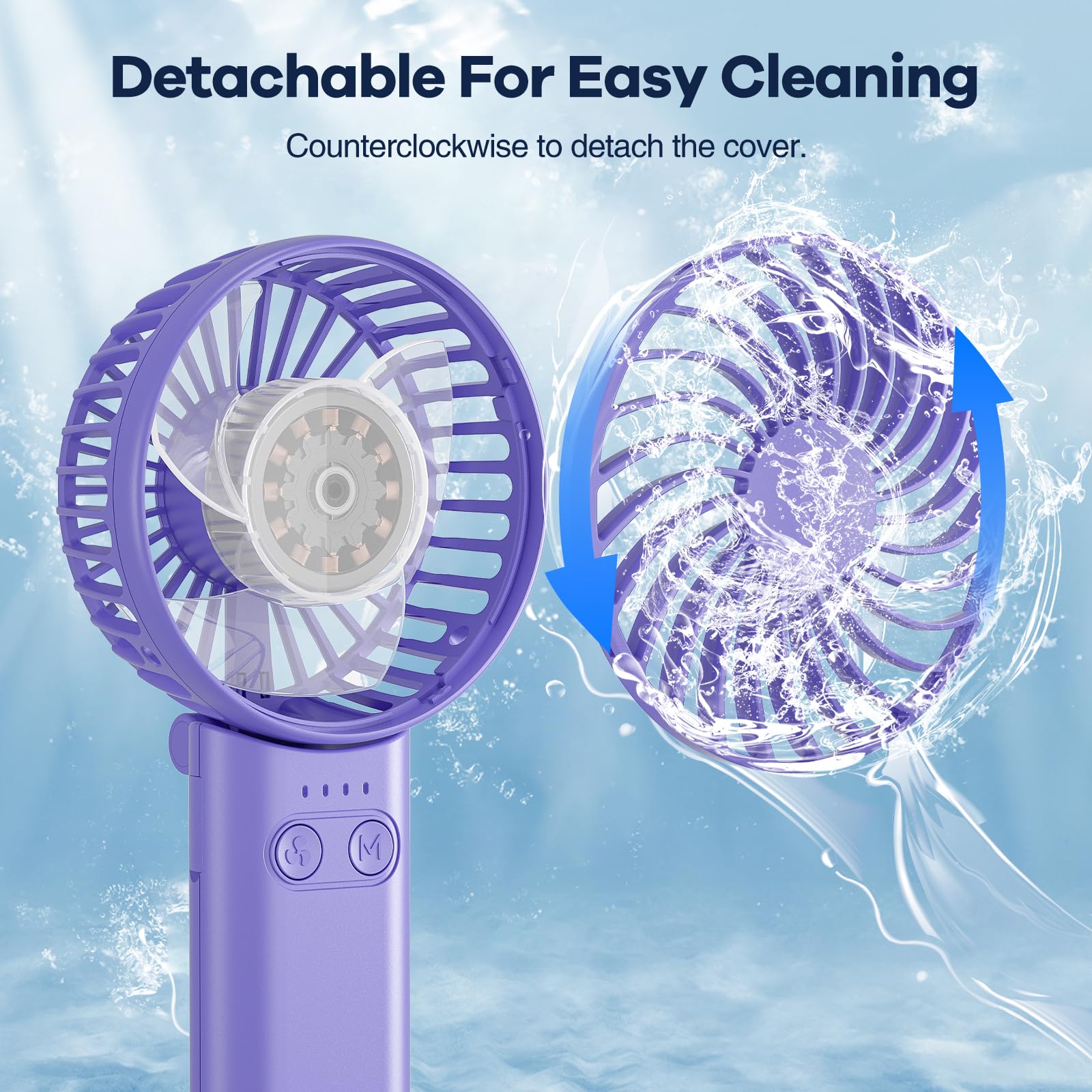 Handfan Handheld Fan, 5 Speeds Strong Airflow Hand Fan [Max 27 Working Hours], 180° Foldable Compact