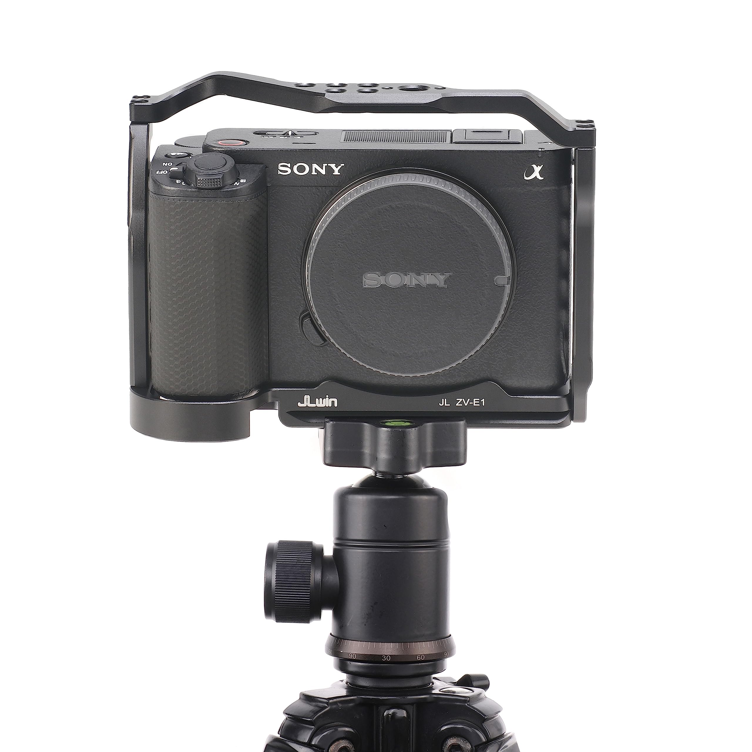 Fotga Camera Cage With Nato Rail 1/4" 3/8" Hole For Sony Zv-E1 Mirrorless Dslr Camera Video Filmmaking,Compatible Arca Swiss Clamp