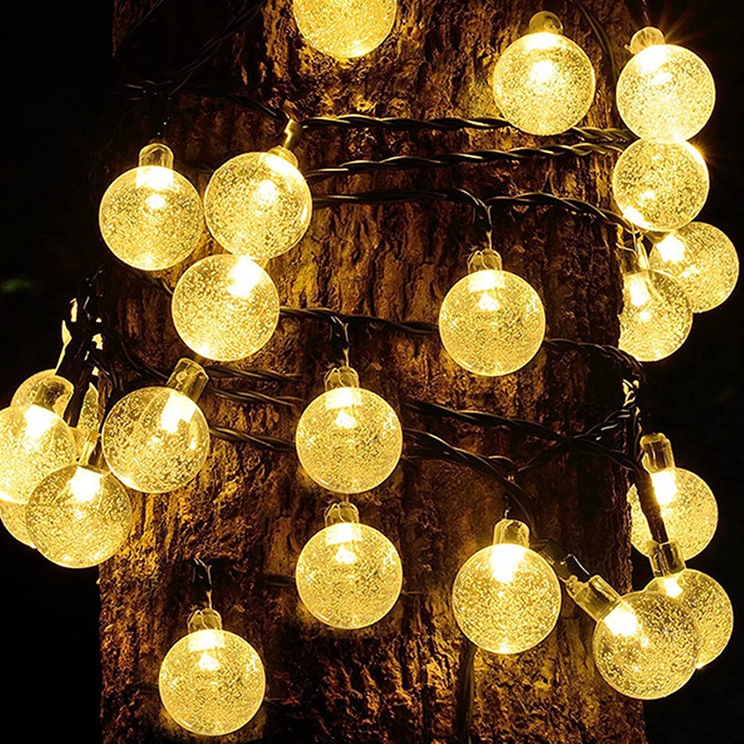 Solatec Solar String Lights, 2 Pack Outdoor String Light 60 Led 40Ft 8 Lighting Modes Waterproof Solar Powered Patio Solar Light For Garden Yard Porch Wedding Party Decor (Warm White)