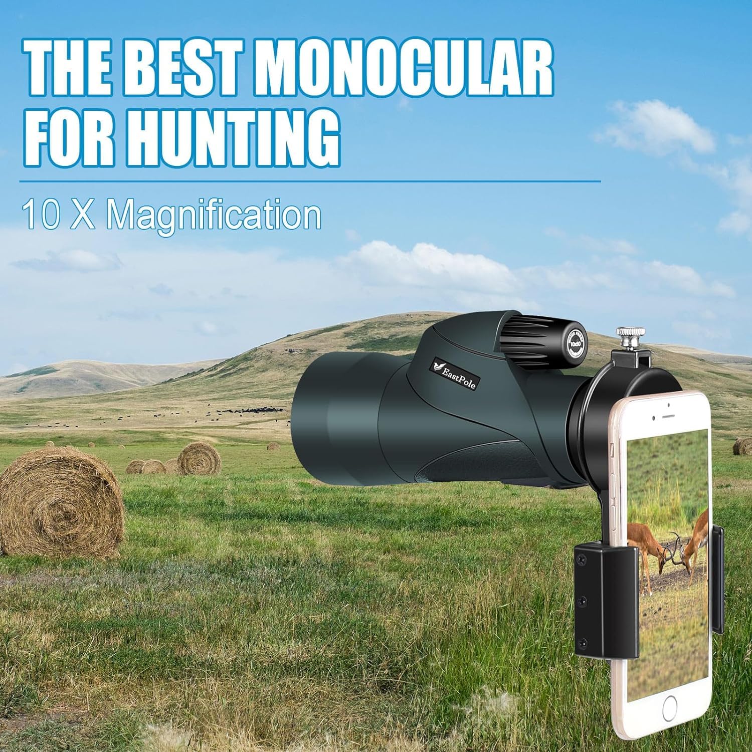Celticbird Monocular 10X50 High Power Monocular Telescope For Adults With Smartphone Adapter, Fmc Lens & Bak4 Prism, For Bird Watching, Hunting, Hiking, Camping And Concerts