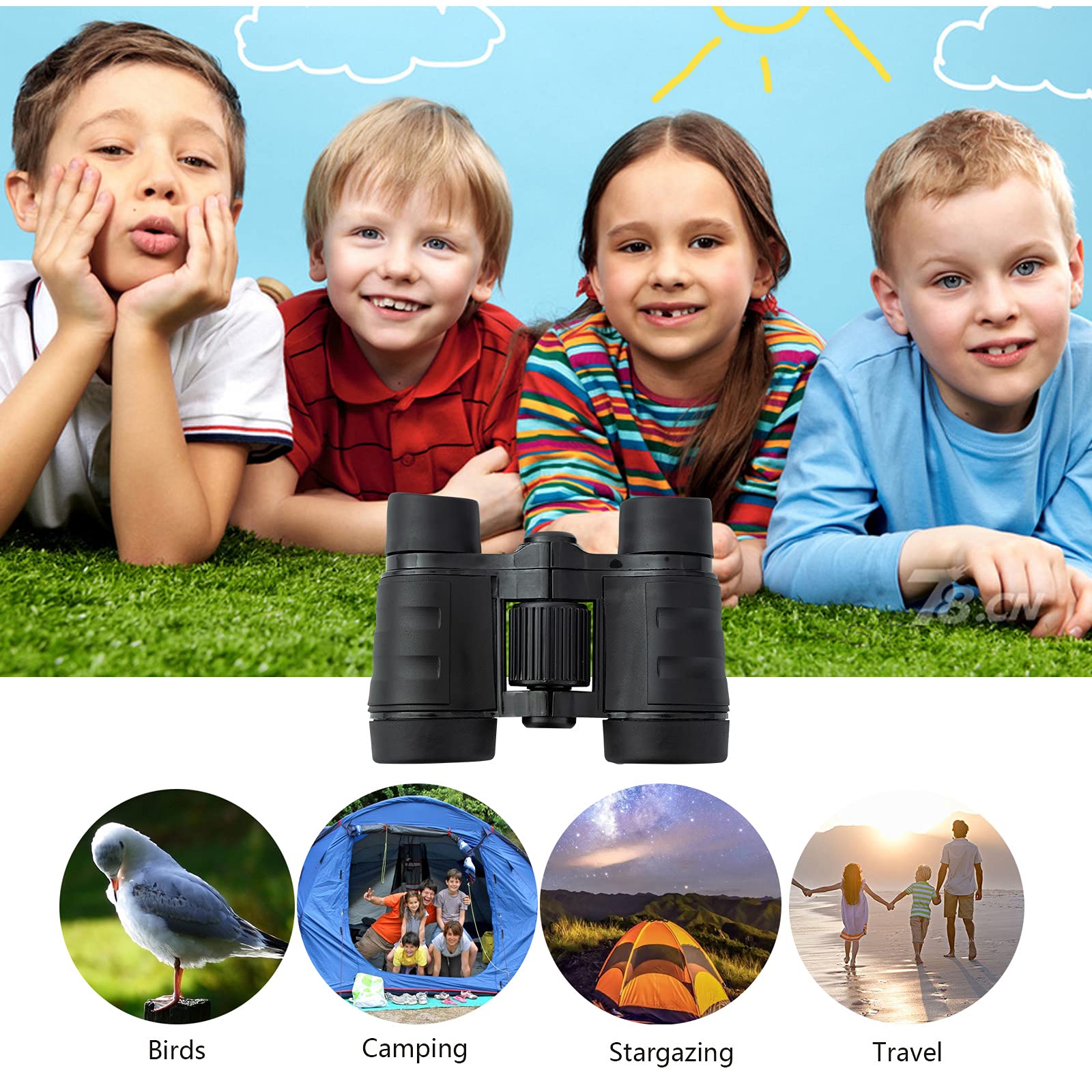 Ouxia Kid Binoculars Best  For 3-12 Years Boys Girls Shock Proof Toy Binoculars For Bird Watching