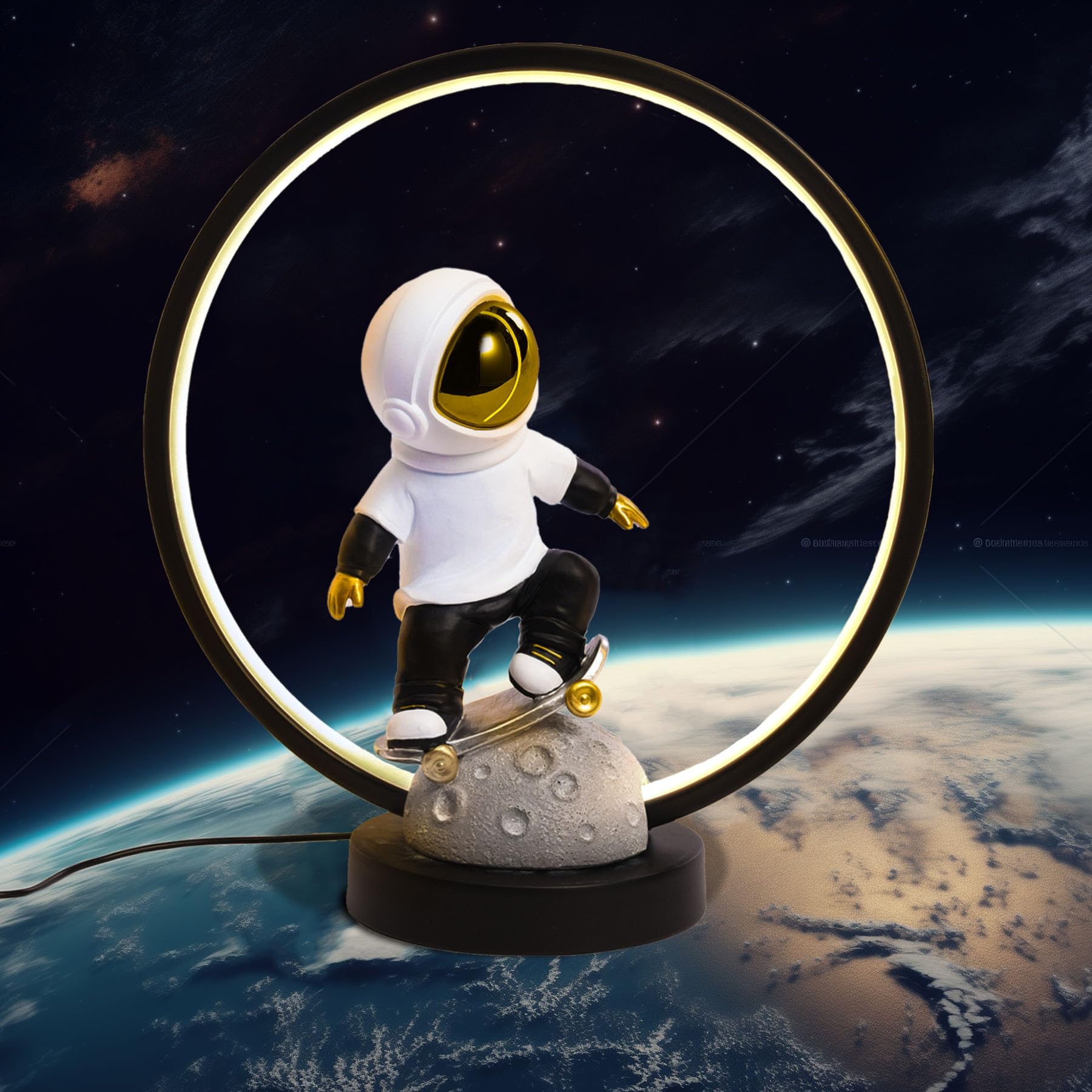 Saysmile Astronaut Night Light For Kids Adults, Led Bedside Table Lamp Nightstand Lamp With Usb Plug For Kids Room, Bedroom, Living Room - Idea For Birthday, Christmas
