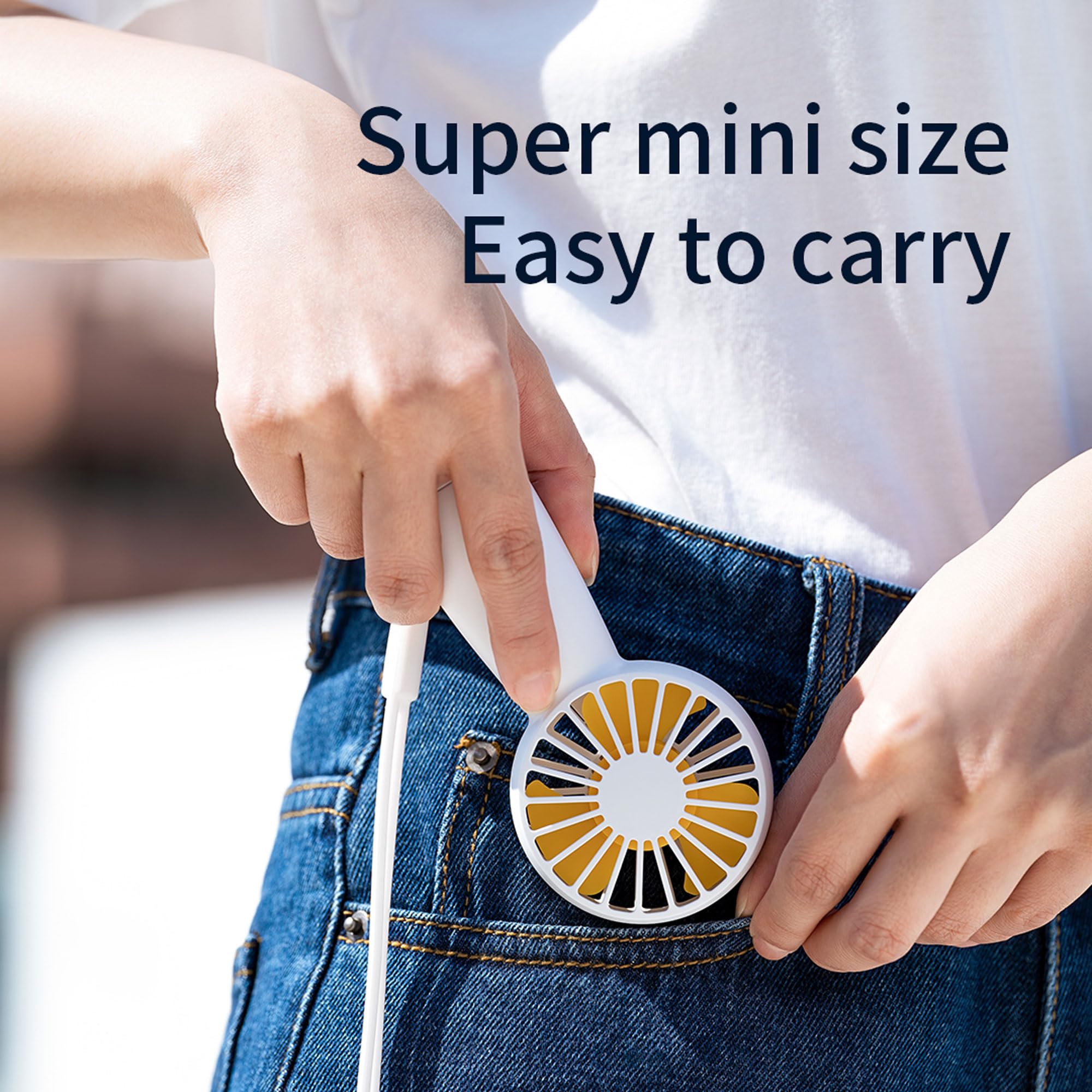 Mini Handheld Fan Long Life Rechargeable Small Personal Portable Fan Speed Adjustable Dormitory