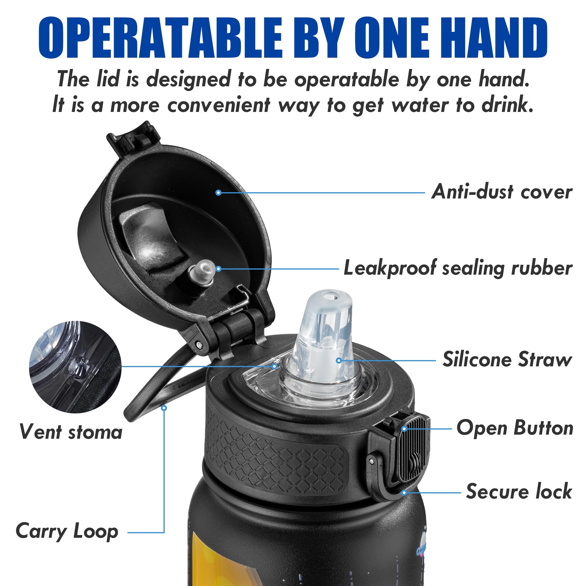 Oldley 12Oz Kids Water Bottle, Stainless Steel Insulated Water Bottle For Kids, With Straws Leak-Pr