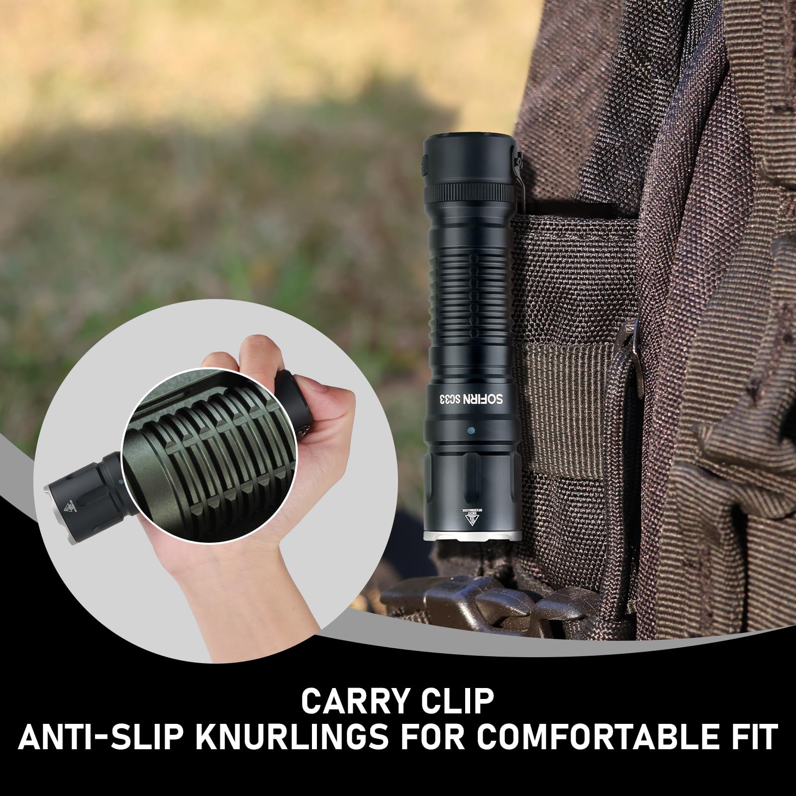 Csteboke Utility Flashlight Rechargeable Flashlights High Lumens - Sofirn Sc33 Super Bright Flashlight 5200 Lumens, Powerful Flashlight High Powered, Waterproof Led Flashlights For Home Camping Dog Walking