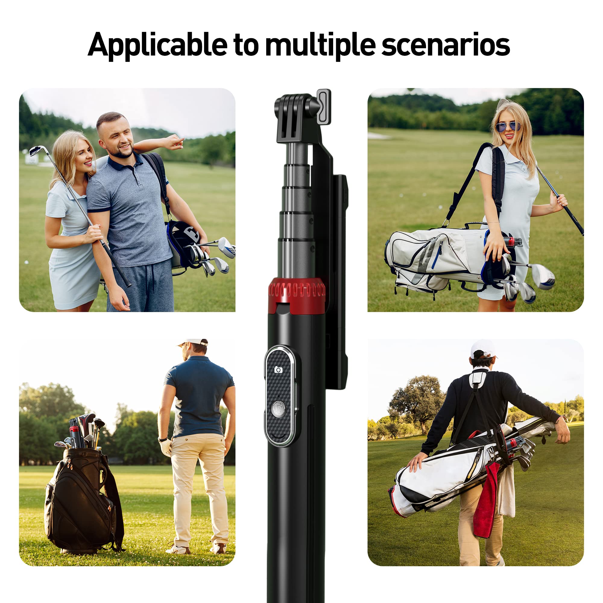 Eug-Products 62" Phone Tripod & Selfie Stick For Golf Training, Extendable Cell Phone Tripod Stand With Wireless Remote And Phone Holder, Golf Training Aid - Compatible With Iphone Android Iphone