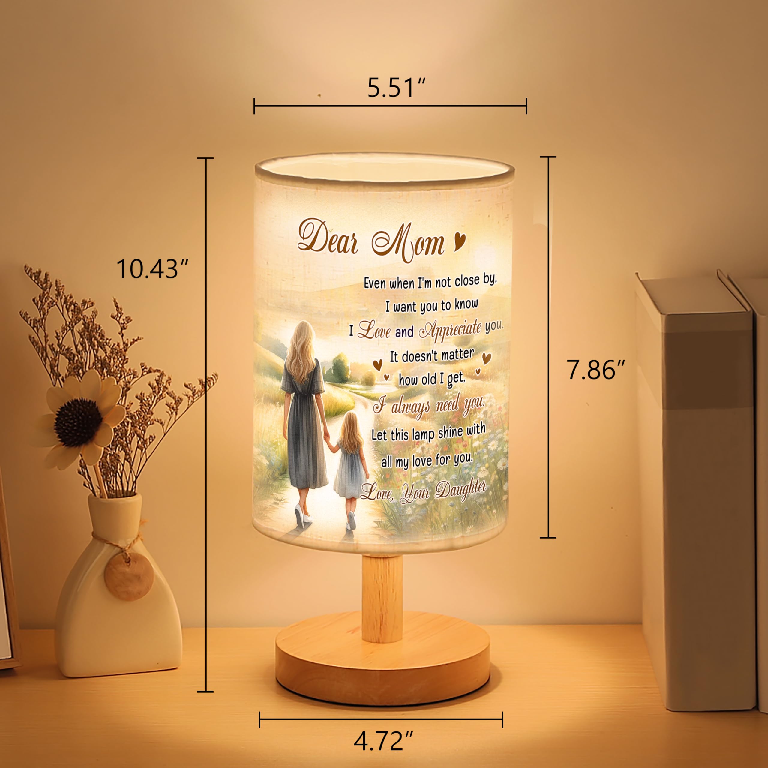 Myfihu Mom Table Lamp Mother'S Day For Mom From Daughter, Mother Daughter Lamp Tnt12