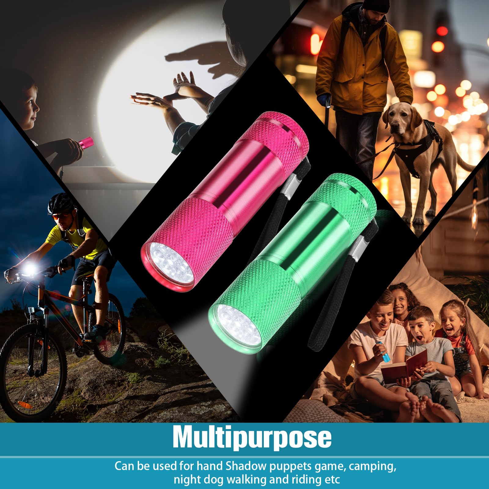 Vihose 12 Pcs Mini Flashlights Bulk, Bright Aluminum Handheld Flash Lights With Lanyard, Small Led Flashlights For Kids Night Reading Emergency Hurricane Camping Hiking Party Favors(Elegant Colors)