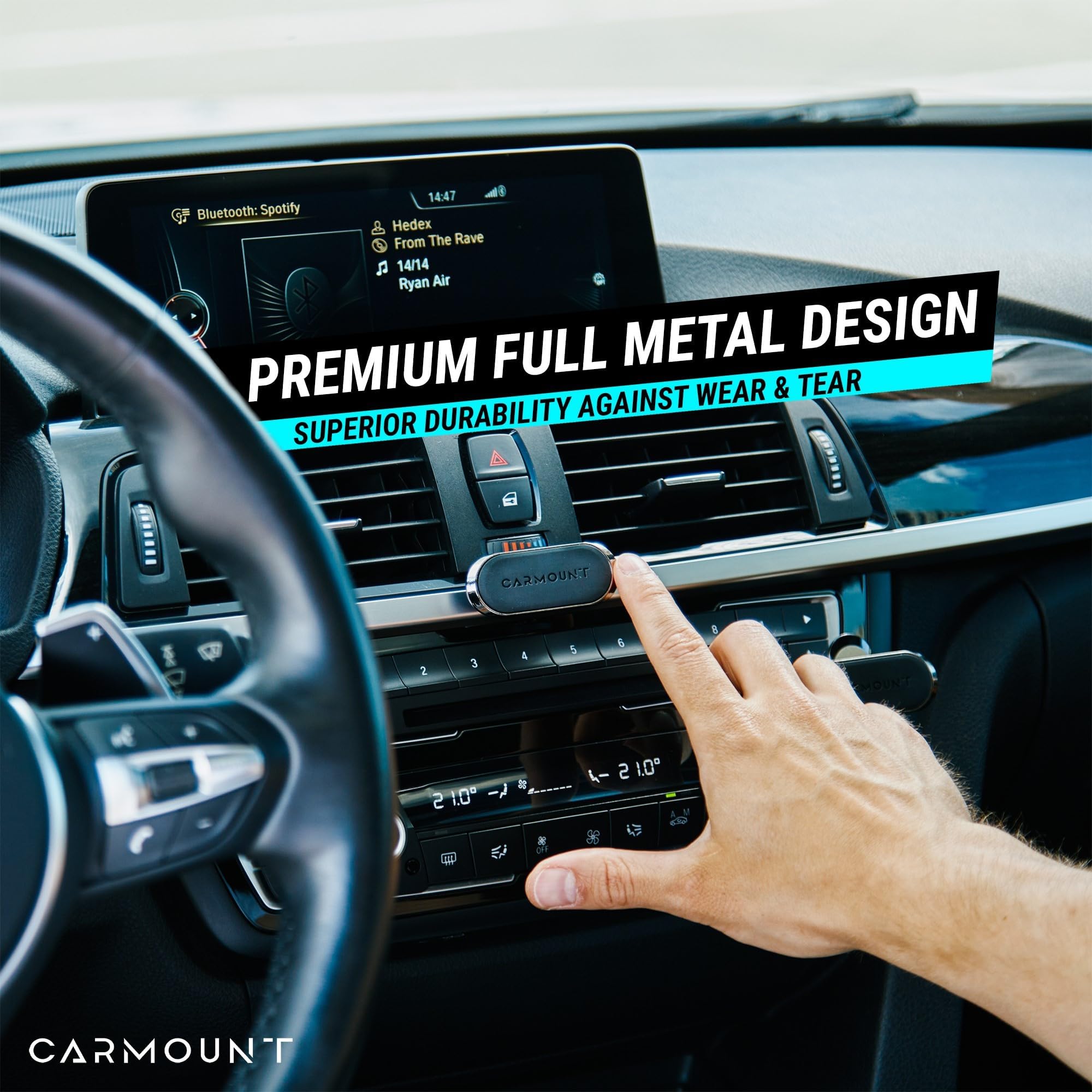 Carmount F1 Dashboard Car Mount  Magnetic Phone Holder For Car, Ultra Strong 8X N52 Magnets, 360° Rotation, Universal Dash Mount For All Phones (2-Pack)  Car Mount Magnet