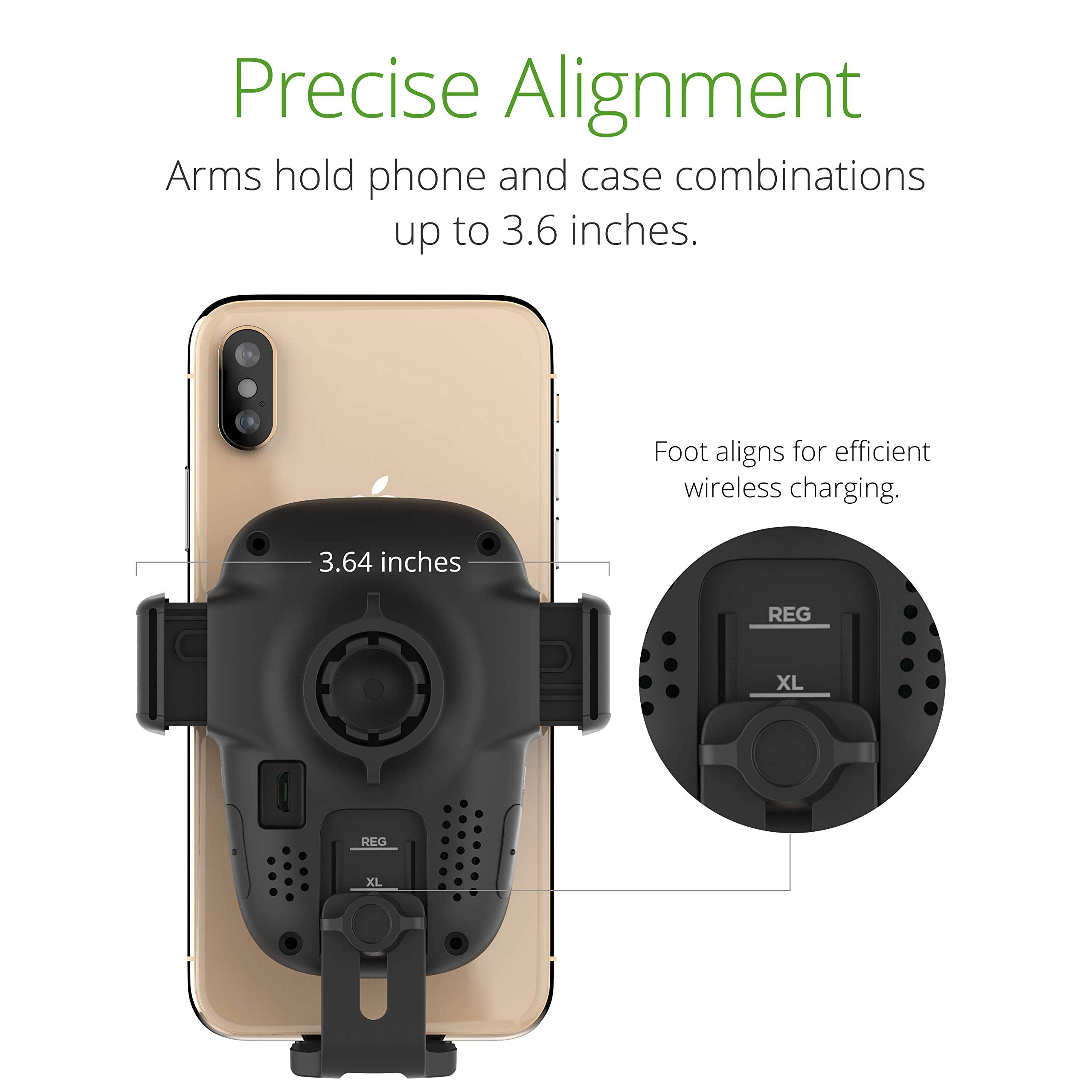 Iottie Auto Sense Qi Wireless Car Charger - Automatic Clamping Dashboard Phone Mount With Wireless Charging For Google Pixel, Iphone, Samsung Galaxy, Huawei, Lg, And Other Smartphones.