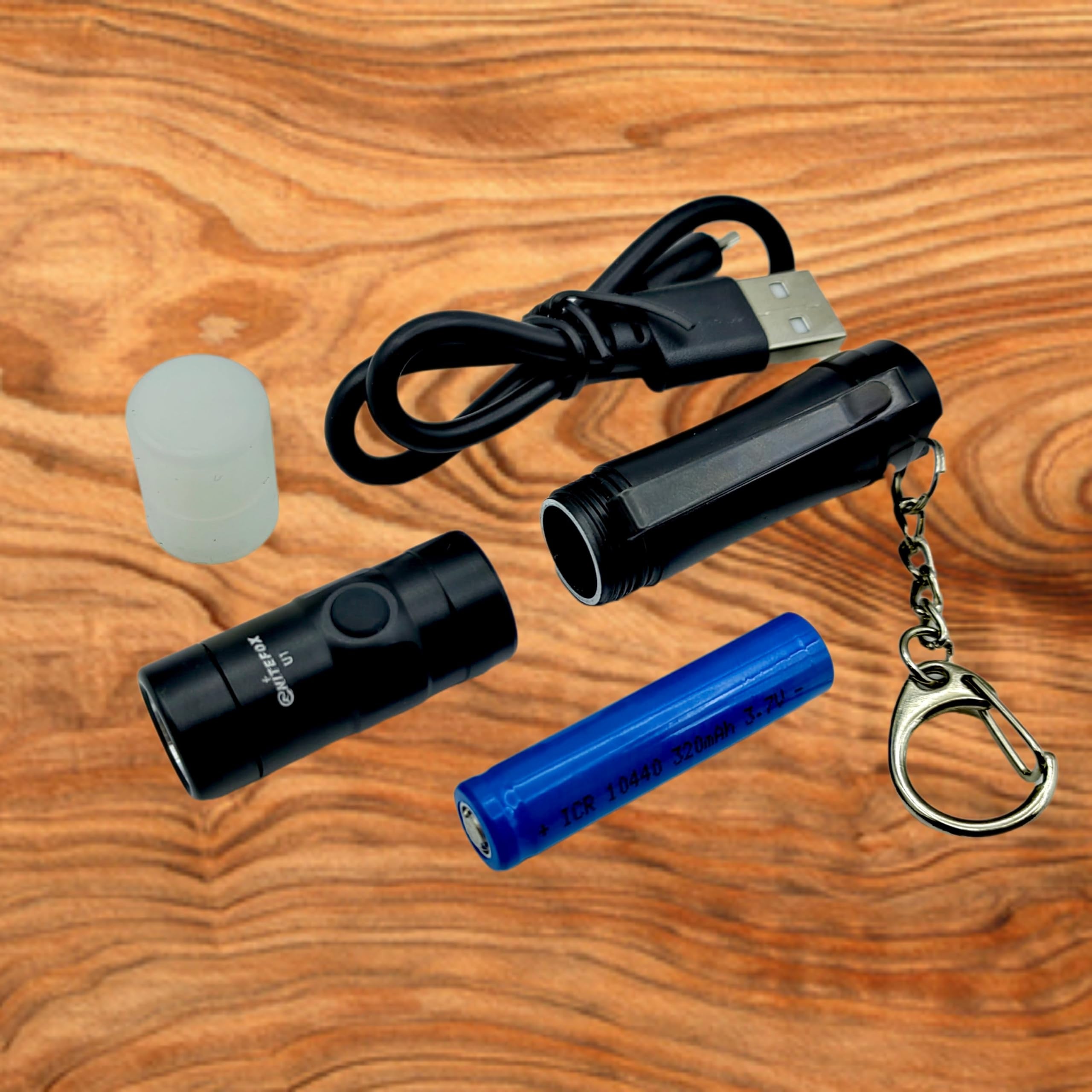 Nitefox Mini Rechargeable Keychain Flashlight Usb C Bright Key Light Portable Pocket Flashlight For Edc,Dog Walking, Hiking,Camping,Emergency