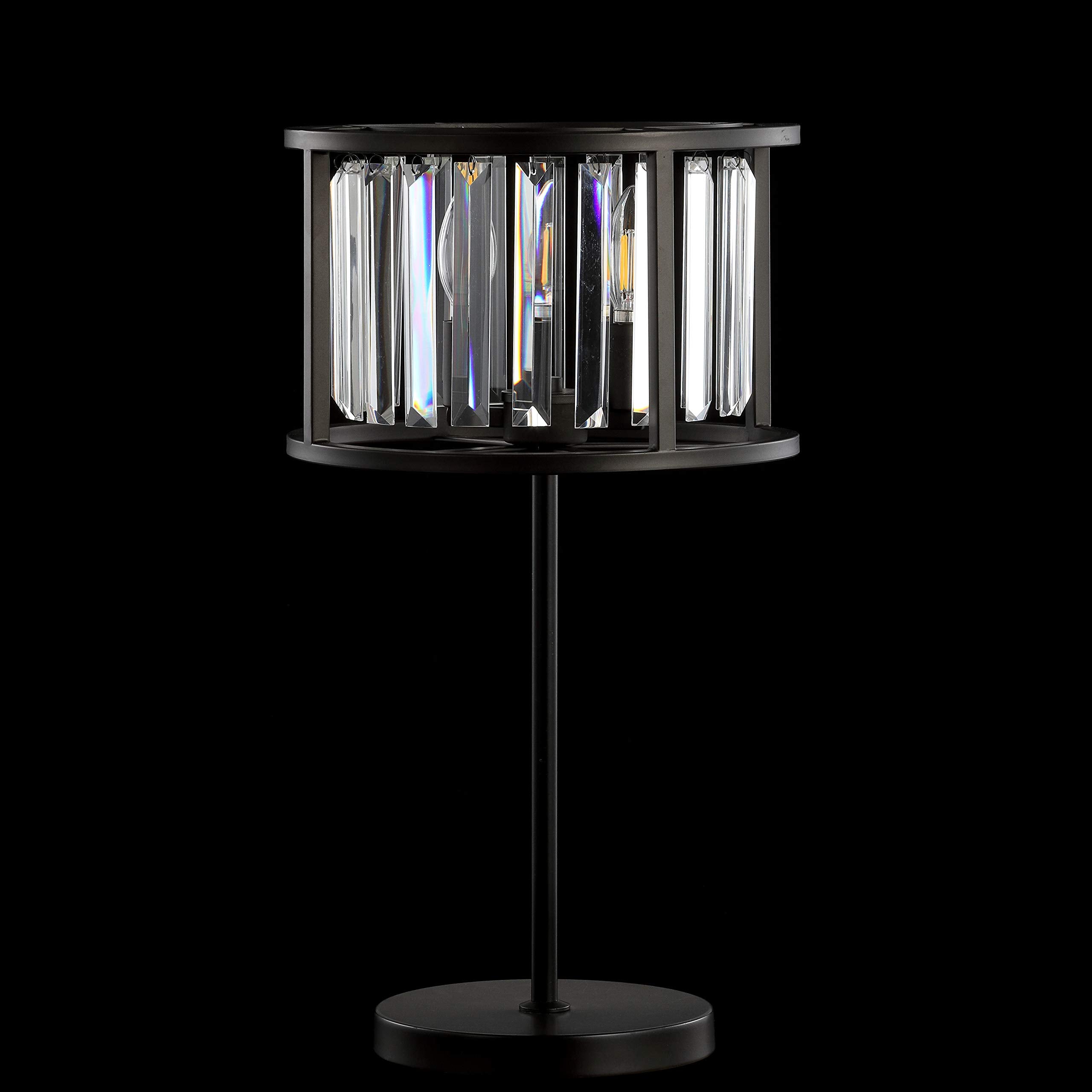 Jonathan Y Jyl9053A Bevin 21.5" Metal/Crystal Led Table Lamp Traditional Bedside Desk Nightstand Lamp For Bedroom Living Room Office College Bookcase Led Bulbs Included, Oil Rubbed Bronze/Crystal