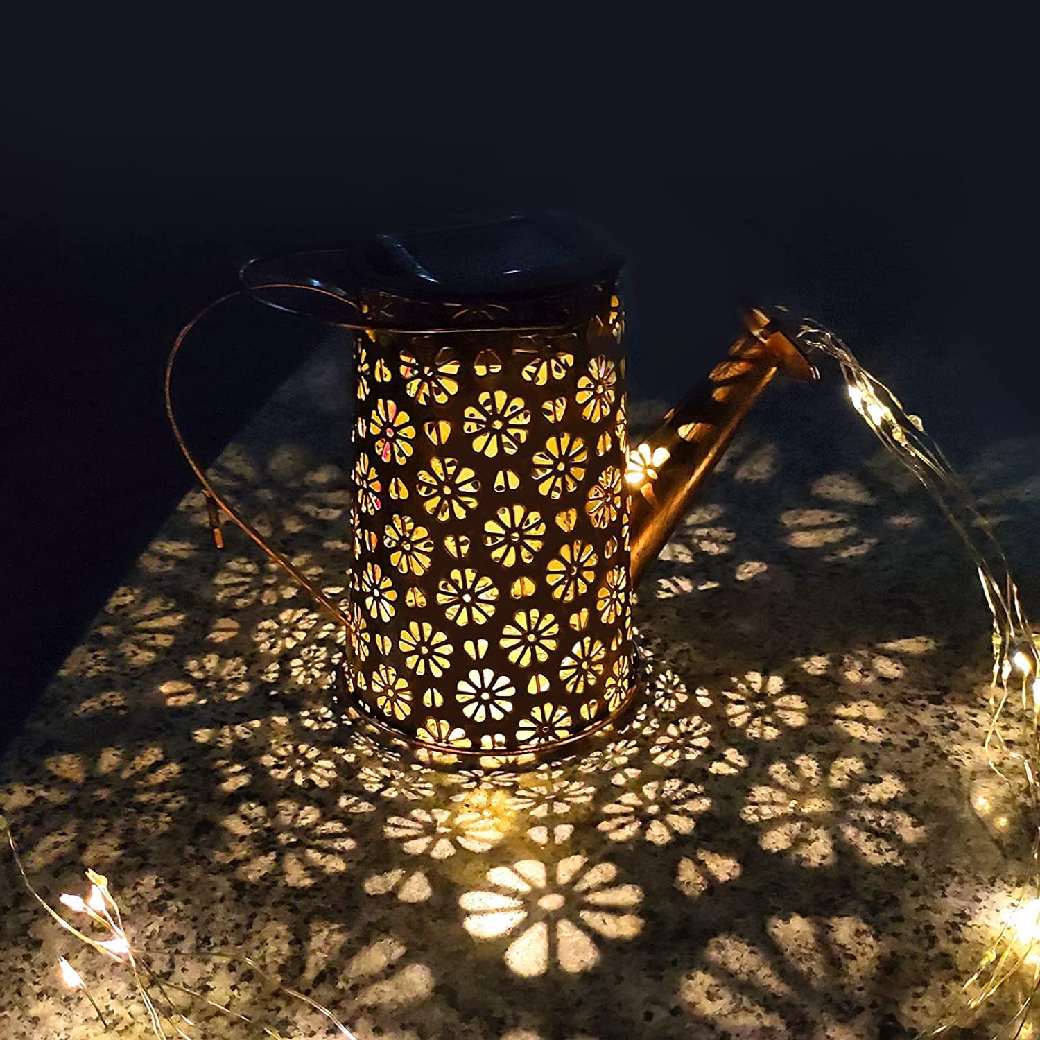 Botfal Solar Watering Can Lights Garden Decor, Retro Metal Hanging Solar Lantern With String Lights Outdoor Waterproof,, Outdoor Decorations For Porch Lawn Driveway Backyard Pathway（2 Pack）
