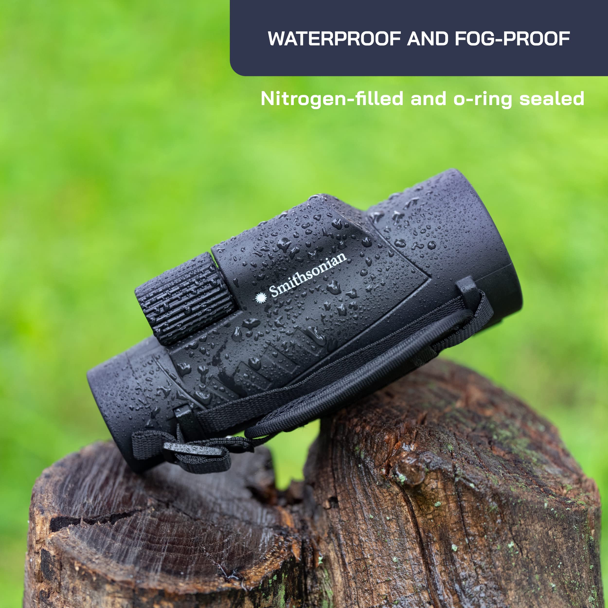 Omano Smithsonian 12X50 Monocular Telescope With Smartphone Adaptor – Monoculars For Adults - High Powered Telescope – Ideal Monocular For Bird Watching And Nature Enthusiasts – Hd Monocular Telescope