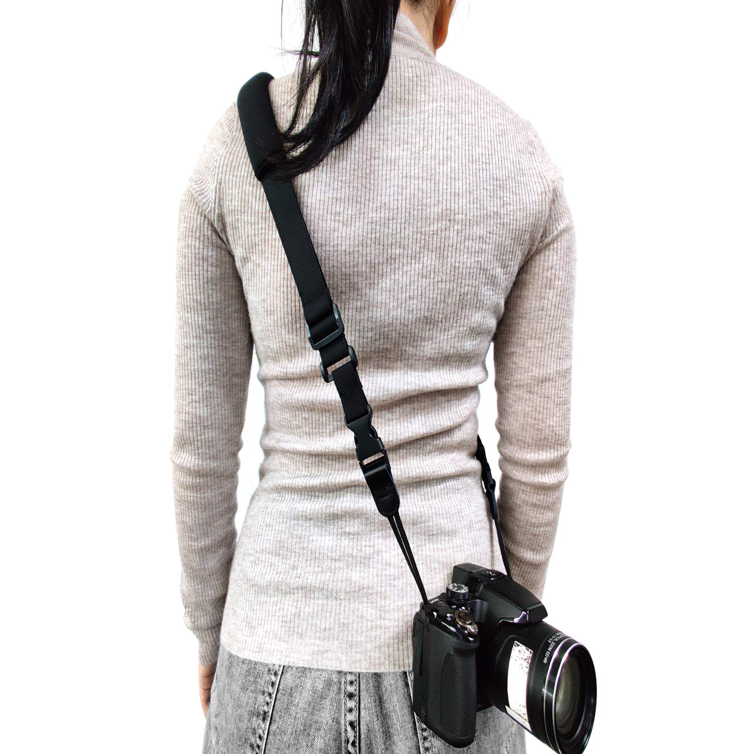 Chmete Camera Neck Straps With Quick Release Black For Dslr Camera Or Binoculars Strap
