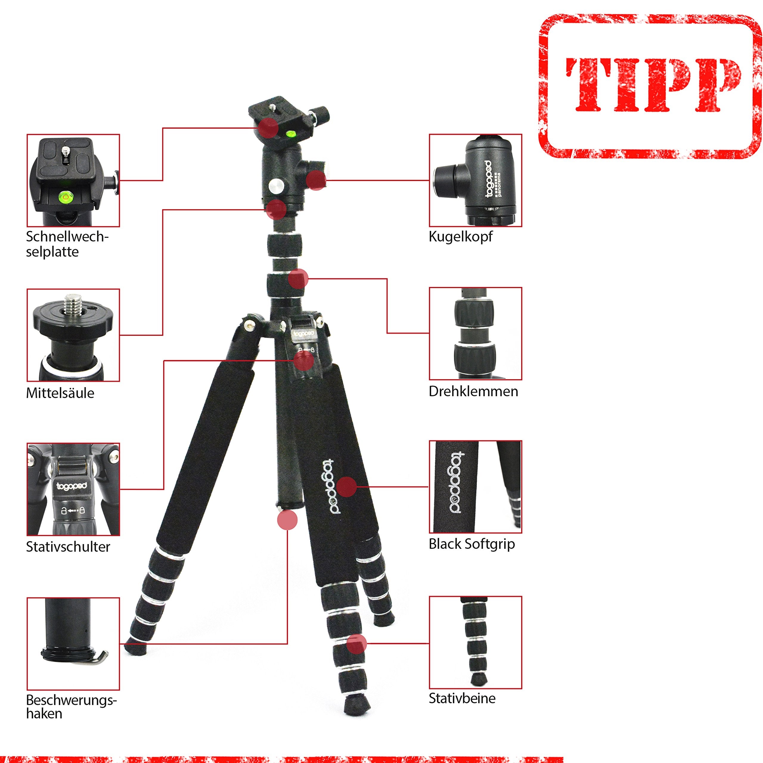 Togopod Patrick 2-In-1 Survival Panorama Tripod With Single Leg Option Packaged Height 39 Cm Working Height 180 Cm