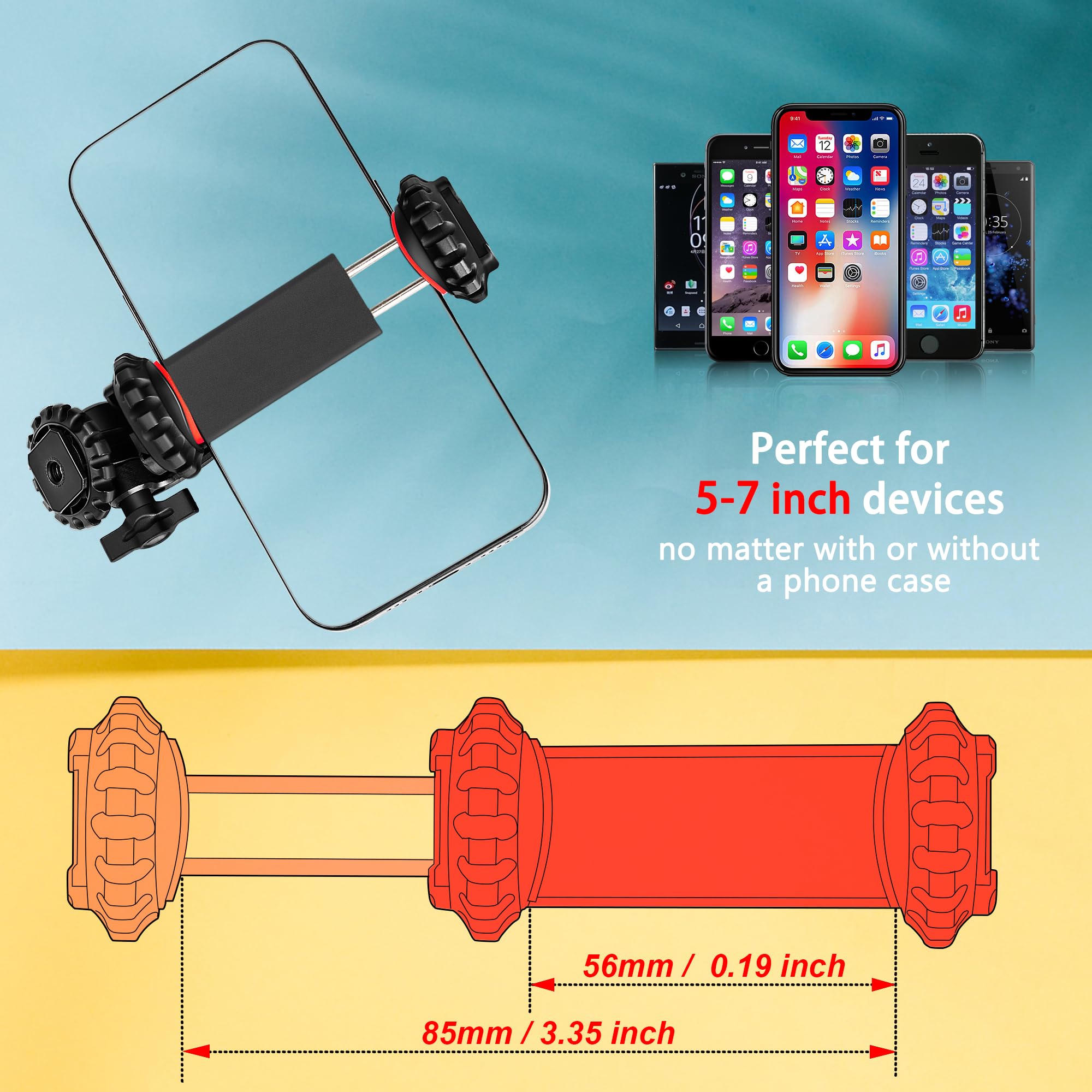 Zeadio Mini Smartphone Tripod Grip, Desktop Tabletop Stabilizer Tripod With Phone Holder For All Smartphones
