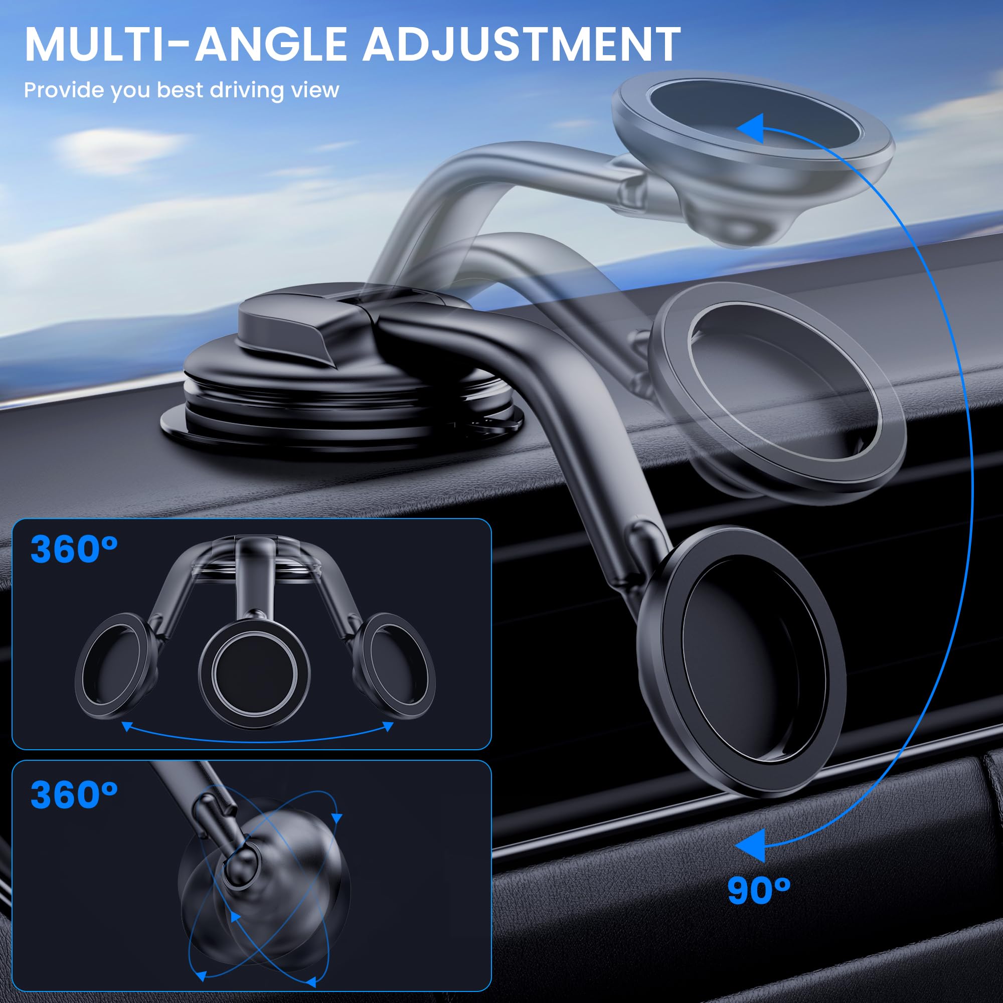 Dolyofg For Magsafe Car Mount,【Strong Magnets & Low Profile】 Magnetic Phone Holder For Car Dashboard Windshield Universal Hands  Car Phone Holder For Iphone 15 14 13 12 Pro Max Plus Android