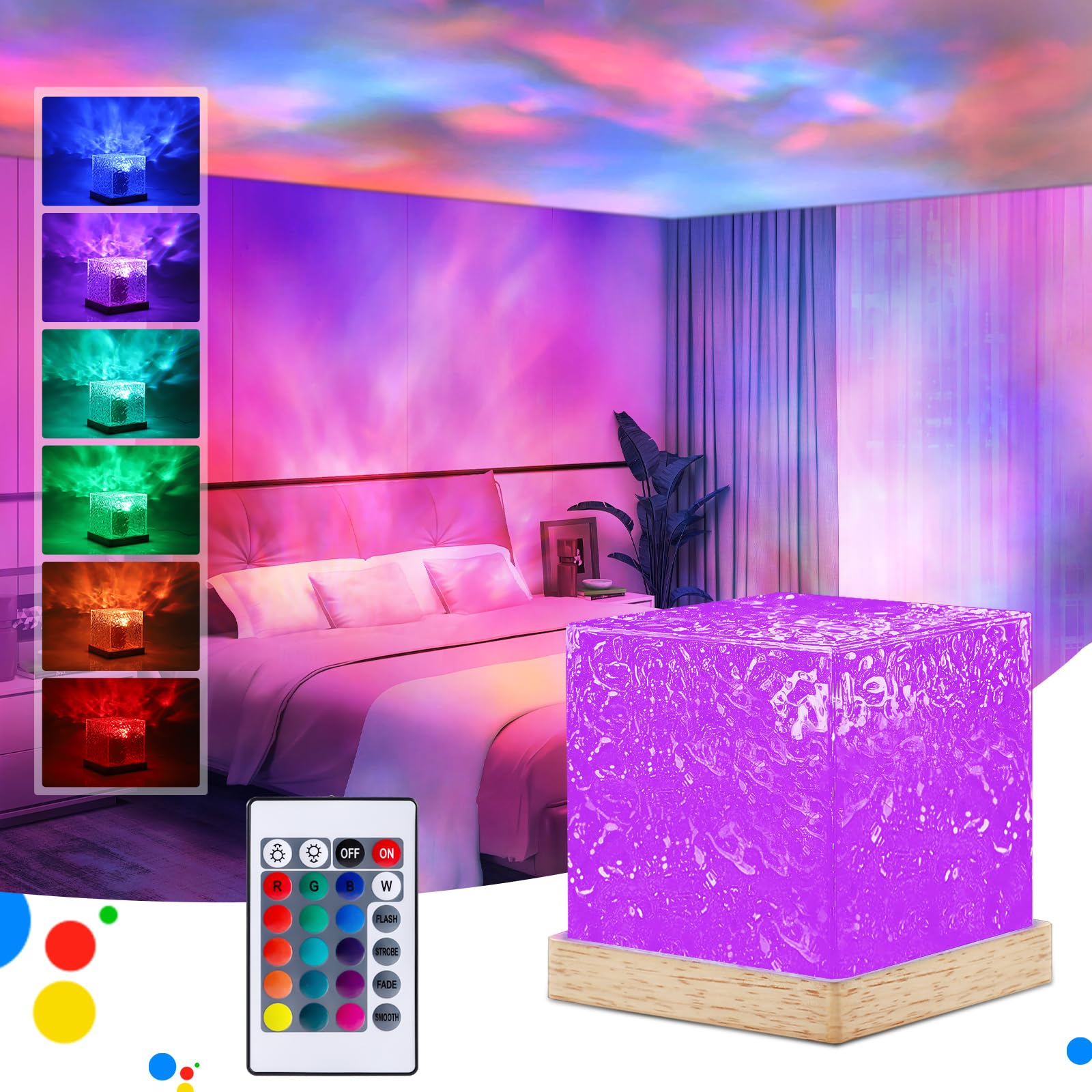 Jiawen Galaxy Projector Light For Bedroom - 16 Color Led Star Night Light With 30 Modes, Northern Lights Aurora & Ocean Wave Projector For Kids Adults, Home Theater, Ceiling Decor