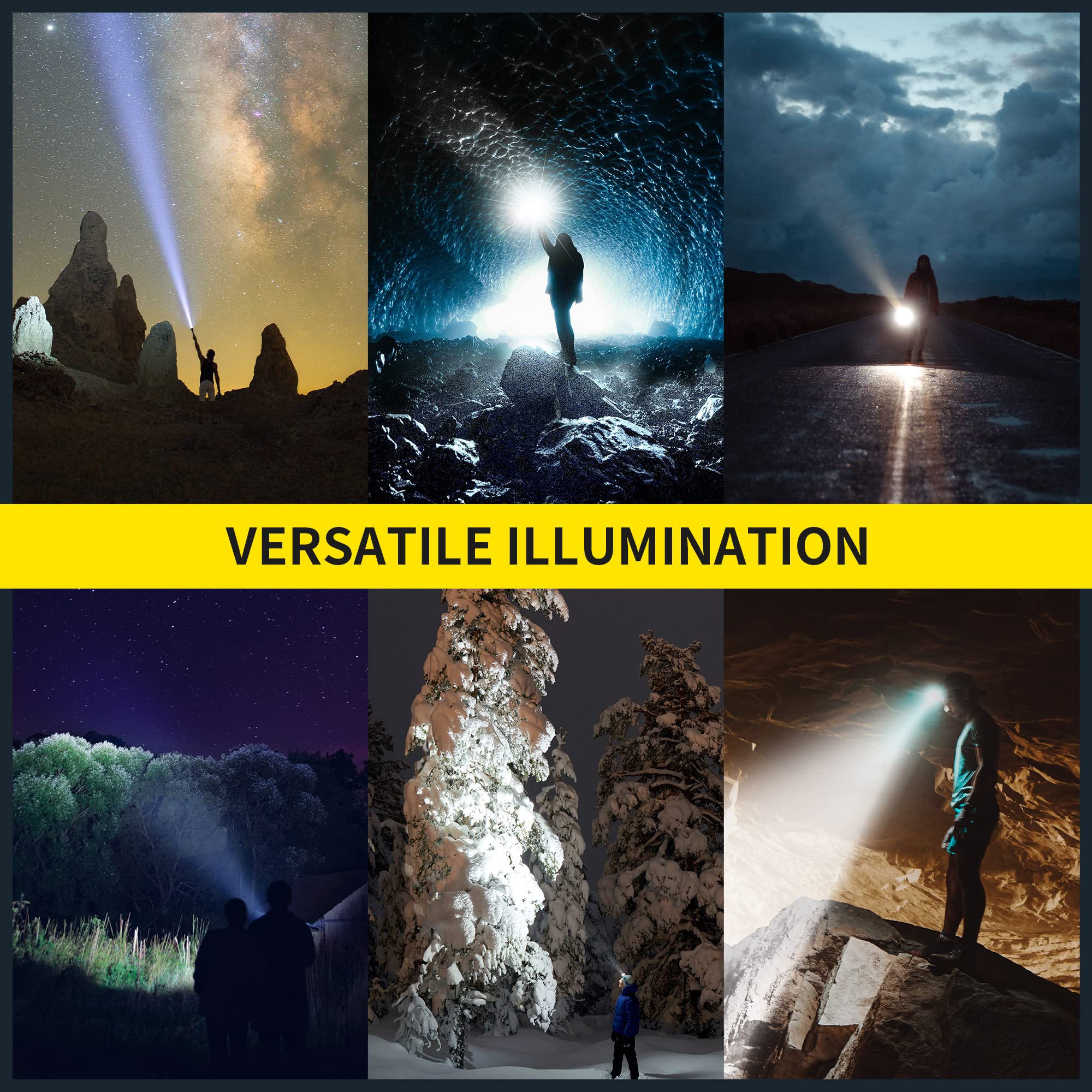 Xurleq Flashlight Rechargeable Flashlights High Lumens Streamlight Flashlight 3 Modes Adjustable Waterproof Tactical Flashlight Led Flashlight For Camping Biking Hiking Outdoor Emergency