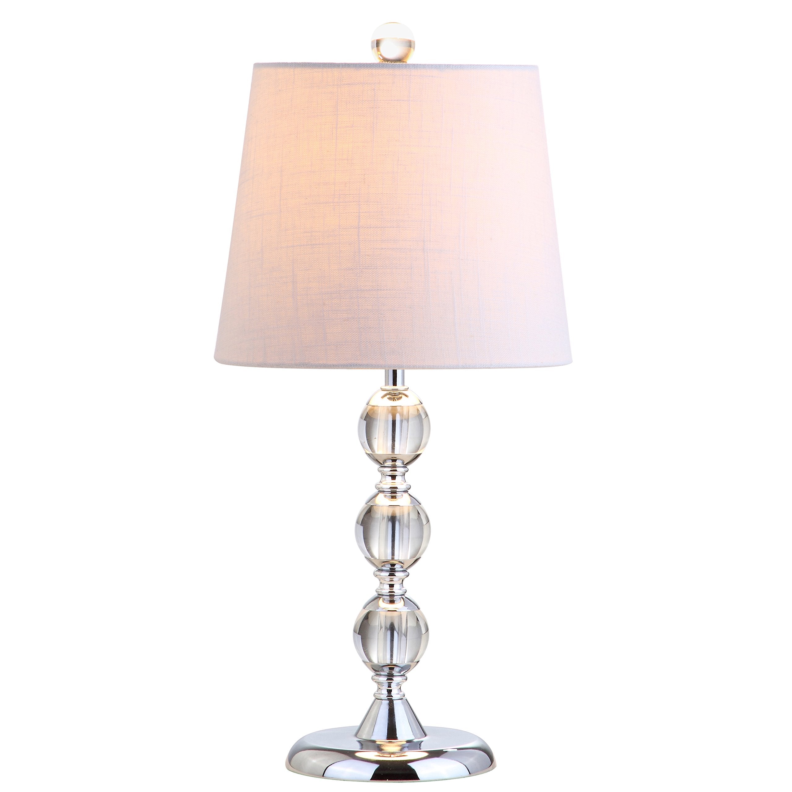 Jonathan Y JylA Hudson 20" Crystal Mini Led Table Lamp Traditional,Frenchcountry,Transitional For Bedroom, Living Room, Office, College Dorm, Coffee Table, Bookcase, Clear/Chrome