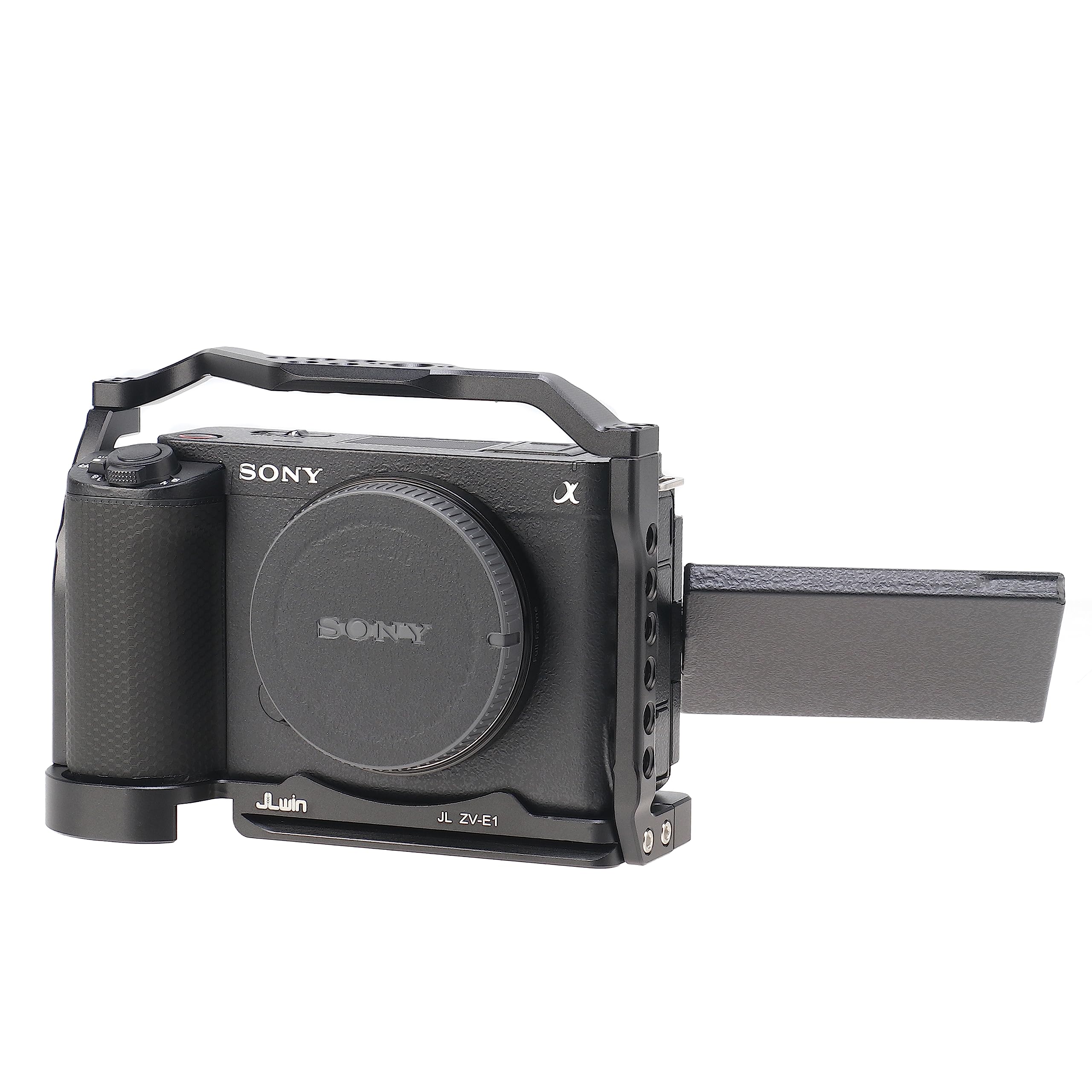 Fotga Camera Cage With Nato Rail 1/4" 3/8" Hole For Sony Zv-E1 Mirrorless Dslr Camera Video Filmmaking,Compatible Arca Swiss Clamp
