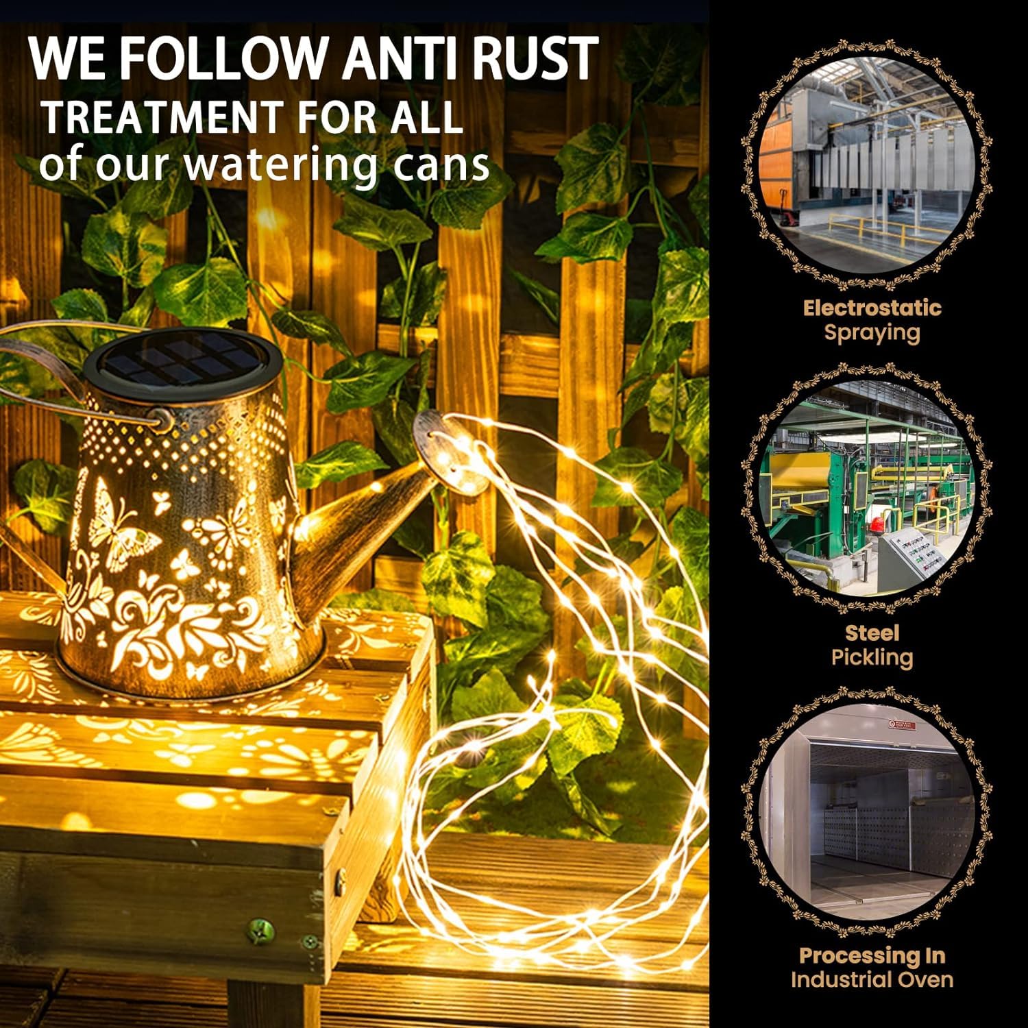 Sproutmaven Watering Can Solar Outdoor Lights, 90 Leds Solar Powered Lights Outdoor By Sproutmaven, Waterproof Garden Lights Decorations For Table Patio Yards Pathway Party