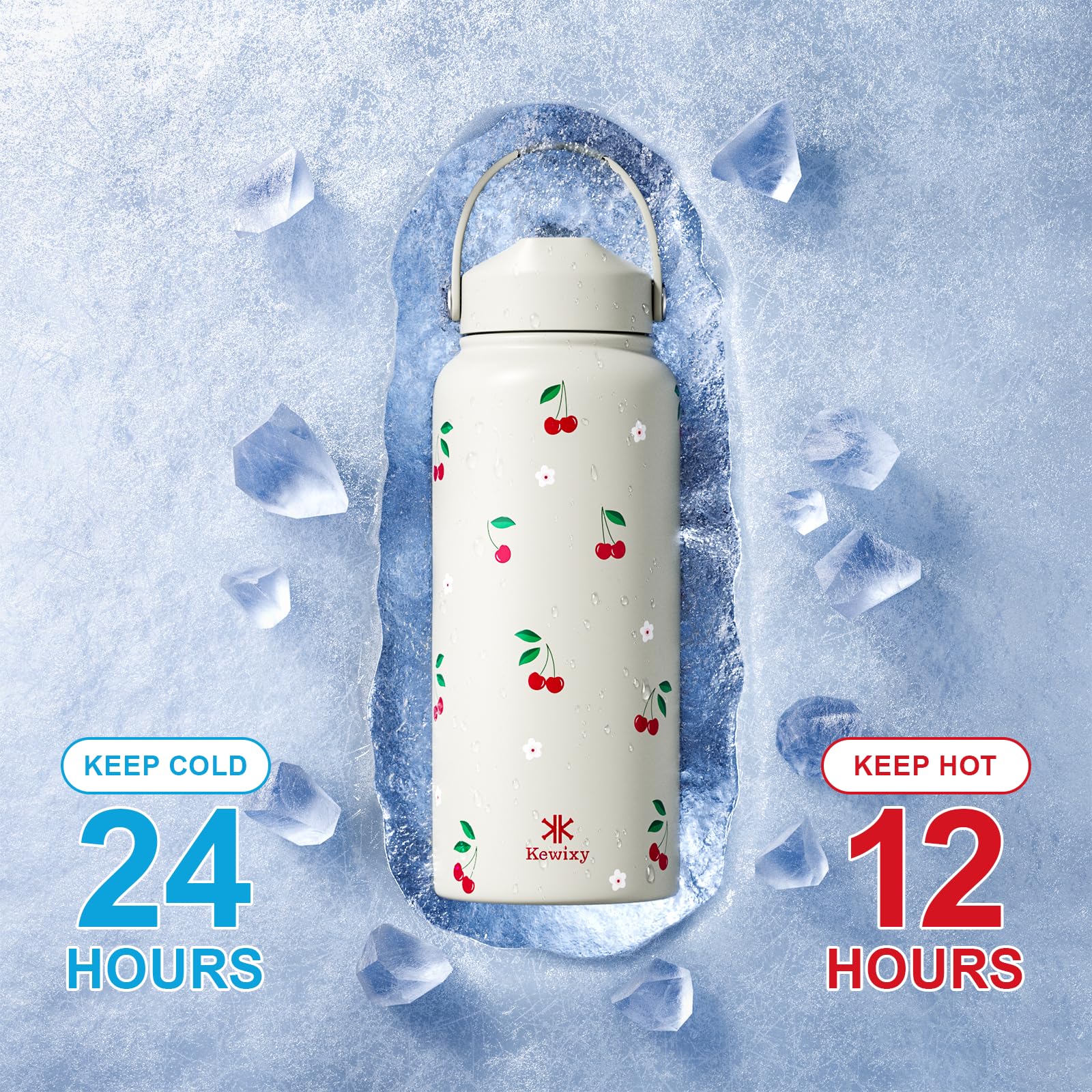 32 Oz Insulated Water Bottle With Straw, Leak Proof Water Bottle Stainless Steel With Flip Straw