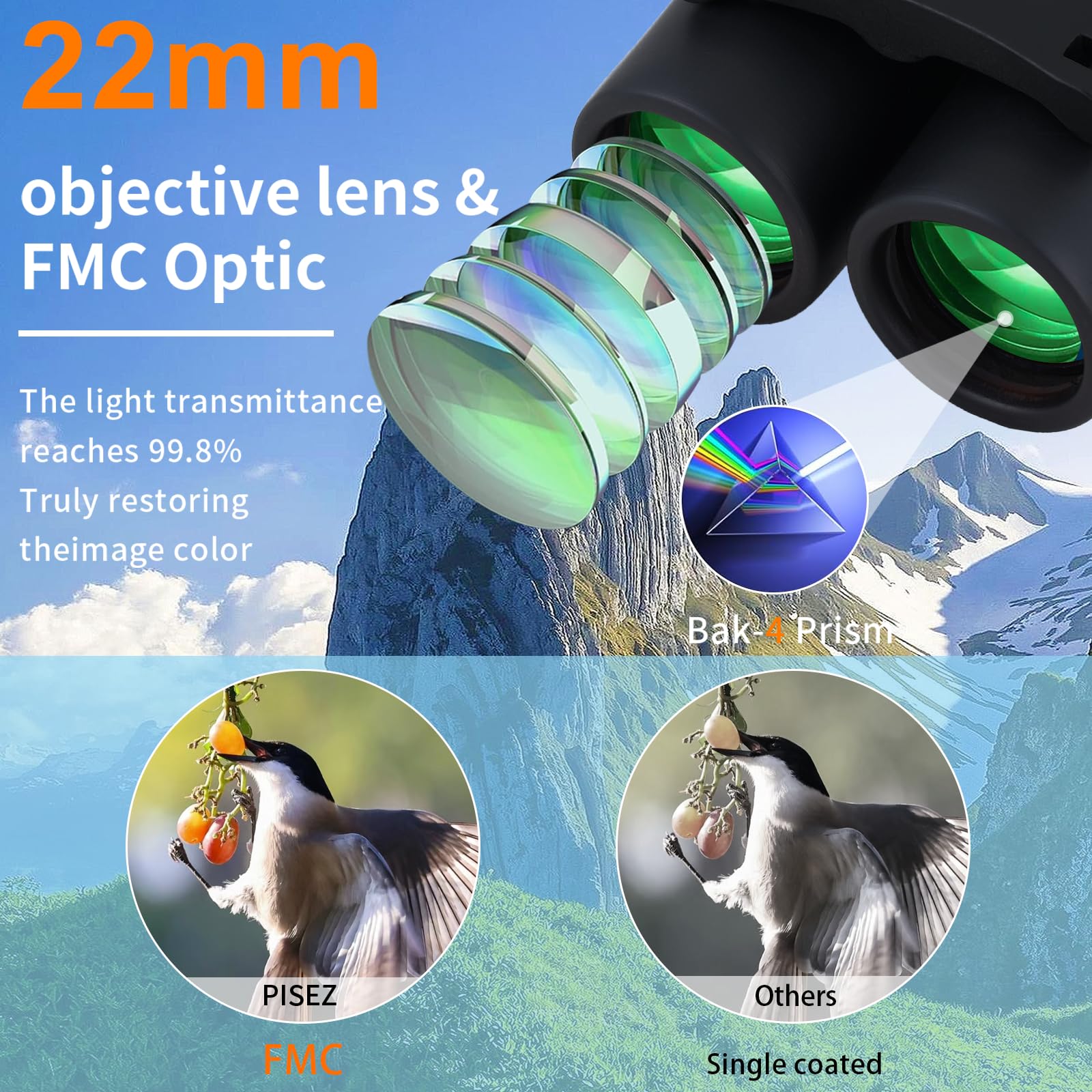 Pisez 30X60 Compact Binoculars For Adults And Kids，Lightweight Foldable Easy Focus Small Binoculars For Bird Watching Hunting Concert Traveling Theater Opera Sightseeing