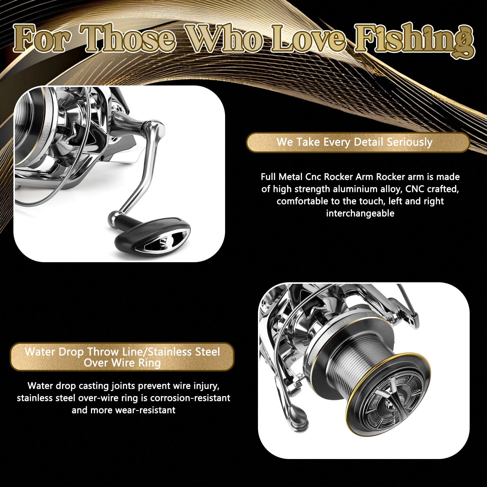 Zembsoya Spinning Reel 9000/10000/12000/14000, Freshwater Spinning Fishing Reel, 66Lbs Max Drag, Cnc Aluminum Spool And Handle, 4.7:1 Gear Ratio, 18+1Bb Graphite Frame Surf Fishing Reels