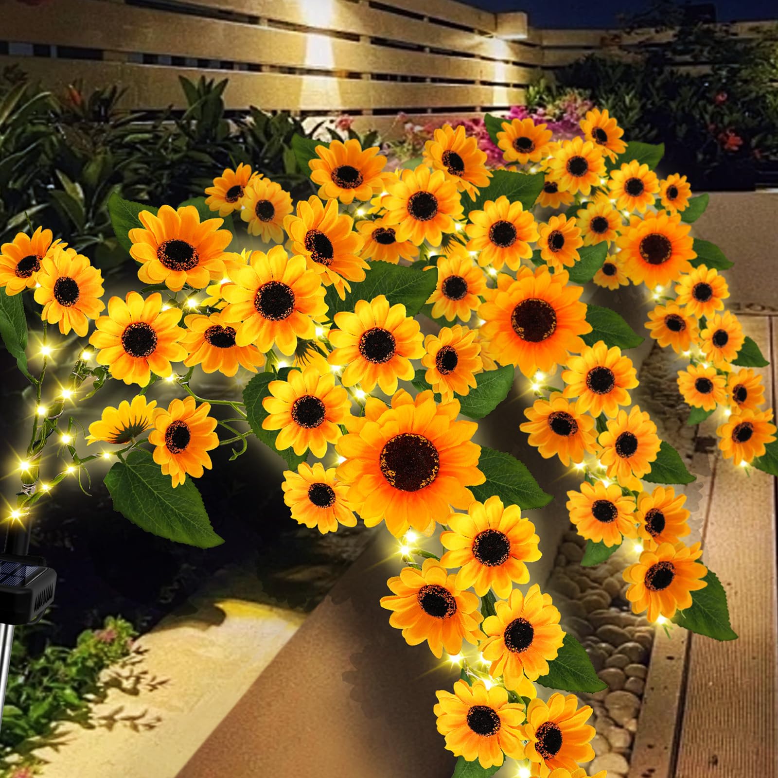 Stadeco Solar Garden Lights Outdoor, 2 Pack Sunflower Lights With 46 Lifelike Sunflower, Waterproof 90 Bright Led Fall Garden Decor Solar Flowers For Patio Flowerbed Yard, Gift For Mom