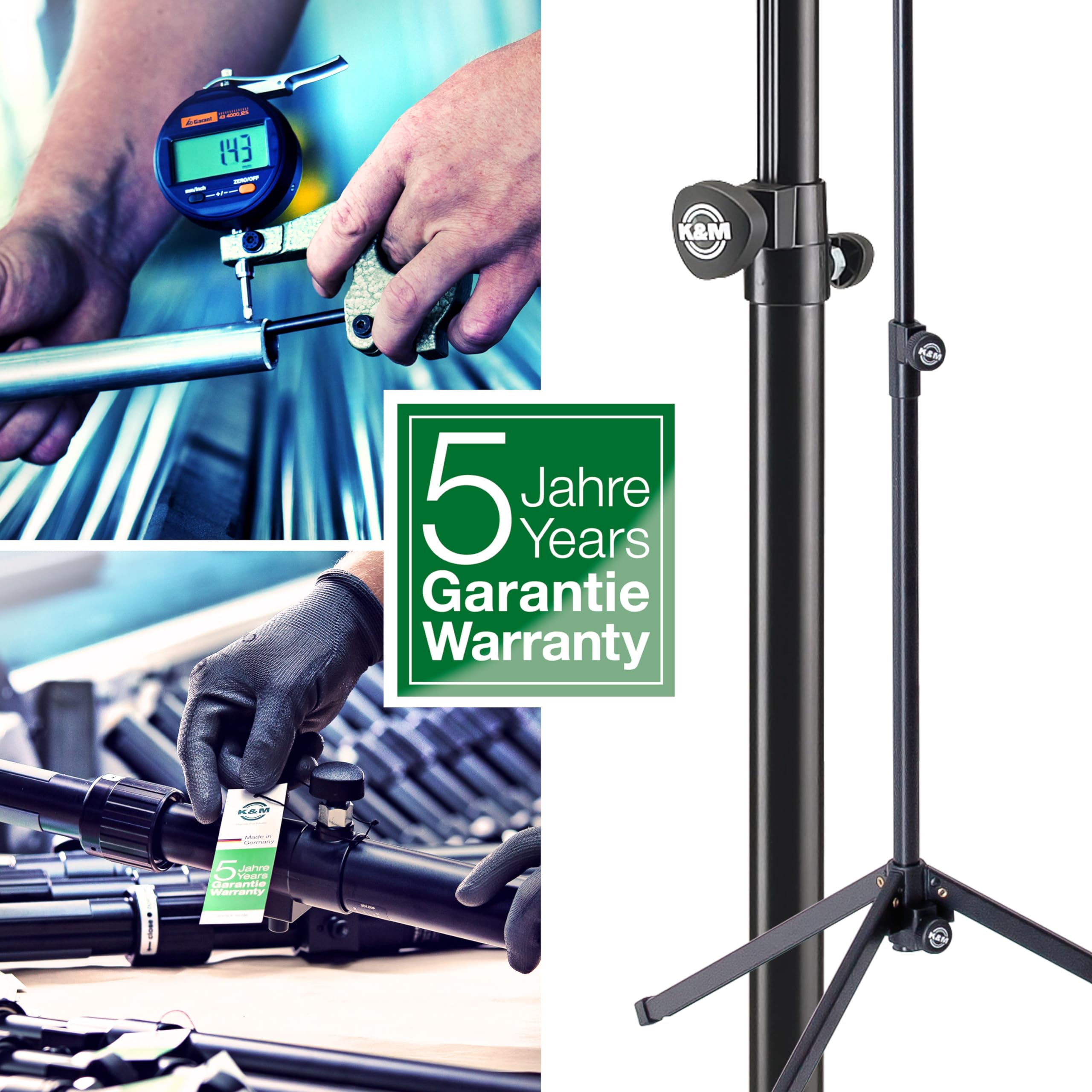 K&M König & Meyer 19784.100.55 Camera Stand  Stable And Foldable Camera Tripod And Webcam Stand To Mount Equipment Up To 2.204 Lbs  1/4” Connection Thread And Adjustable Tilt-Angle Up To 90°  Black