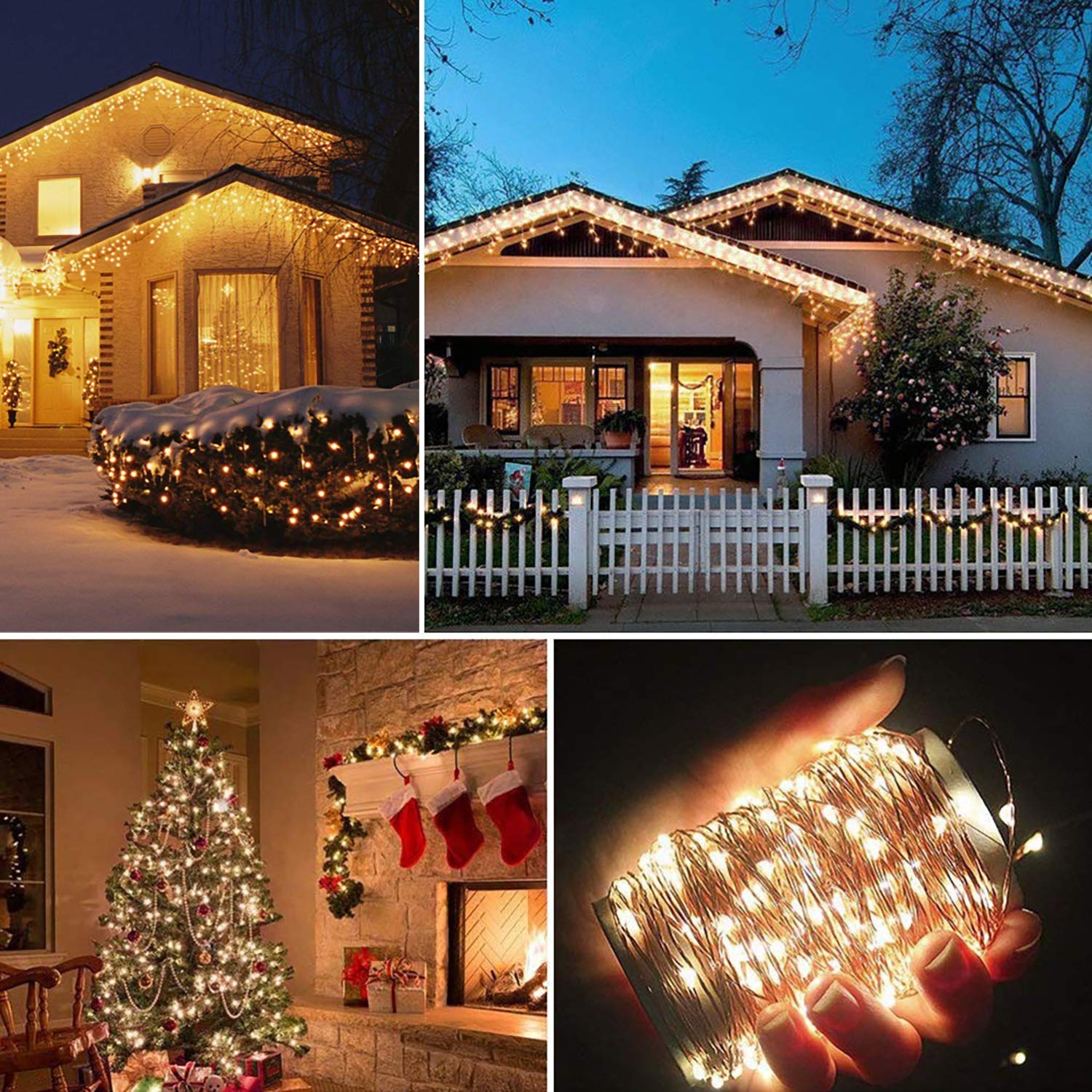 Mumuxi 2 Pack Solar String Lights Outdoor 72Ft 200 Led Fairy Lights Solar Powered With 8 Modes Waterproof Copper Wire Twinkle For Patio, Yard, Trees, Christmas, Wedding, Party, Warm White