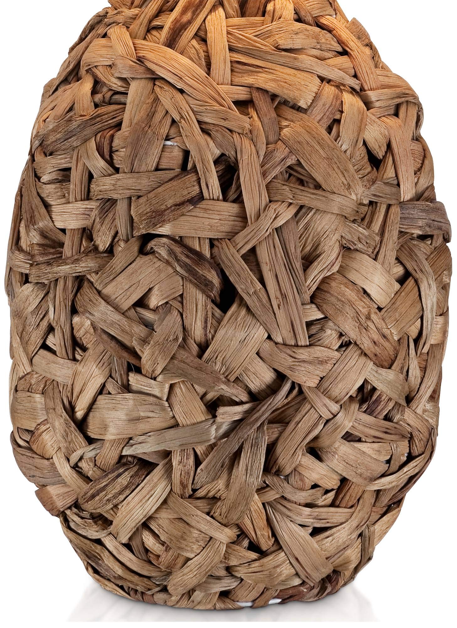 360 Lighting Nantucket Modern Coastal Nautical Table Lamp 26" High Natural Woven Seagrass White Tapered Drum Shade Decor For Bedroom Living Room House Home Bedside Nightstand Office Entryway