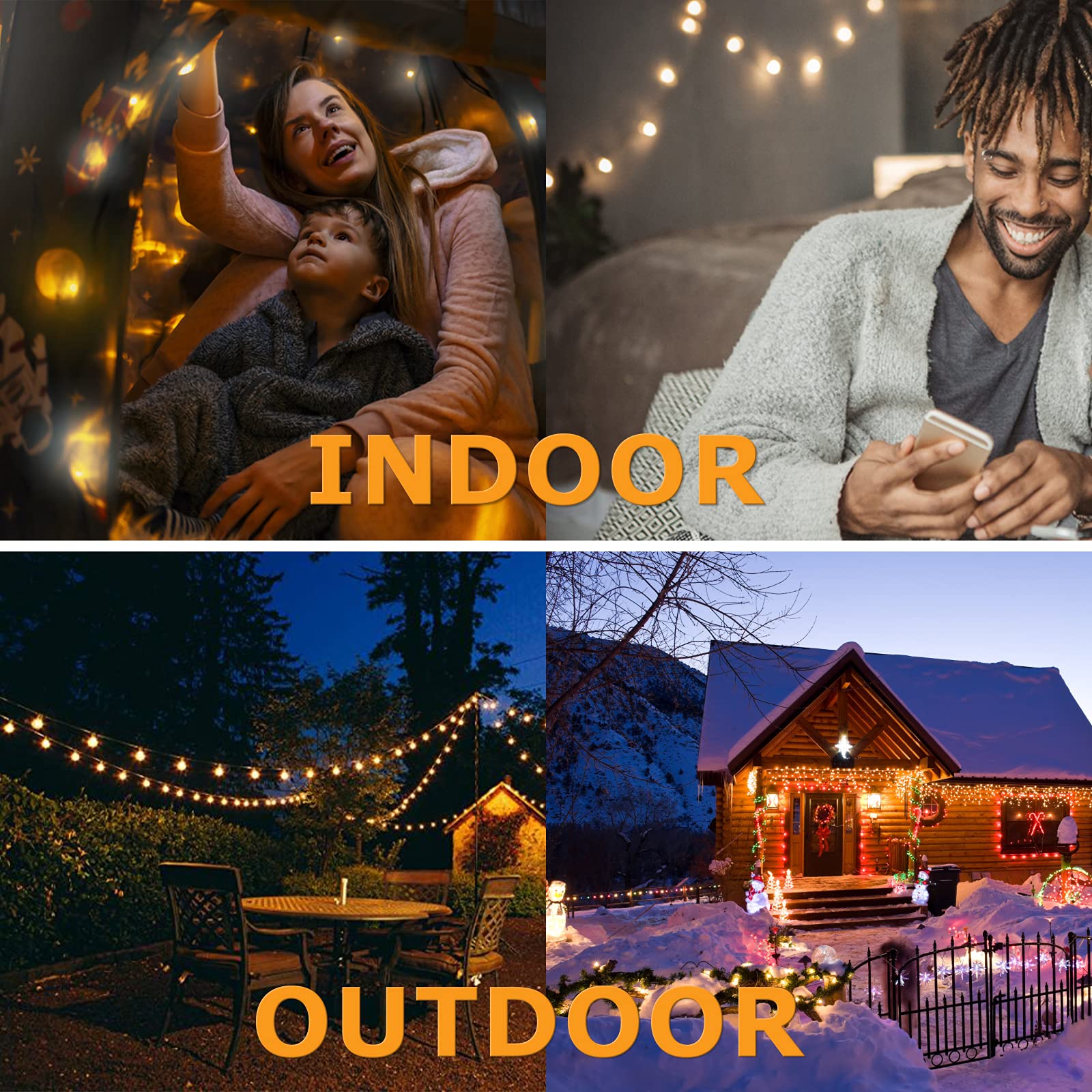 Kikasam Gazebo Solar String Lights, 23Ft Solar Decorative Lights With 8 Lighting Modes, Waterproof Solar Patio String Lights Yard Lights Solar Powered For Indoor Outdoor Porch Christmas Decor