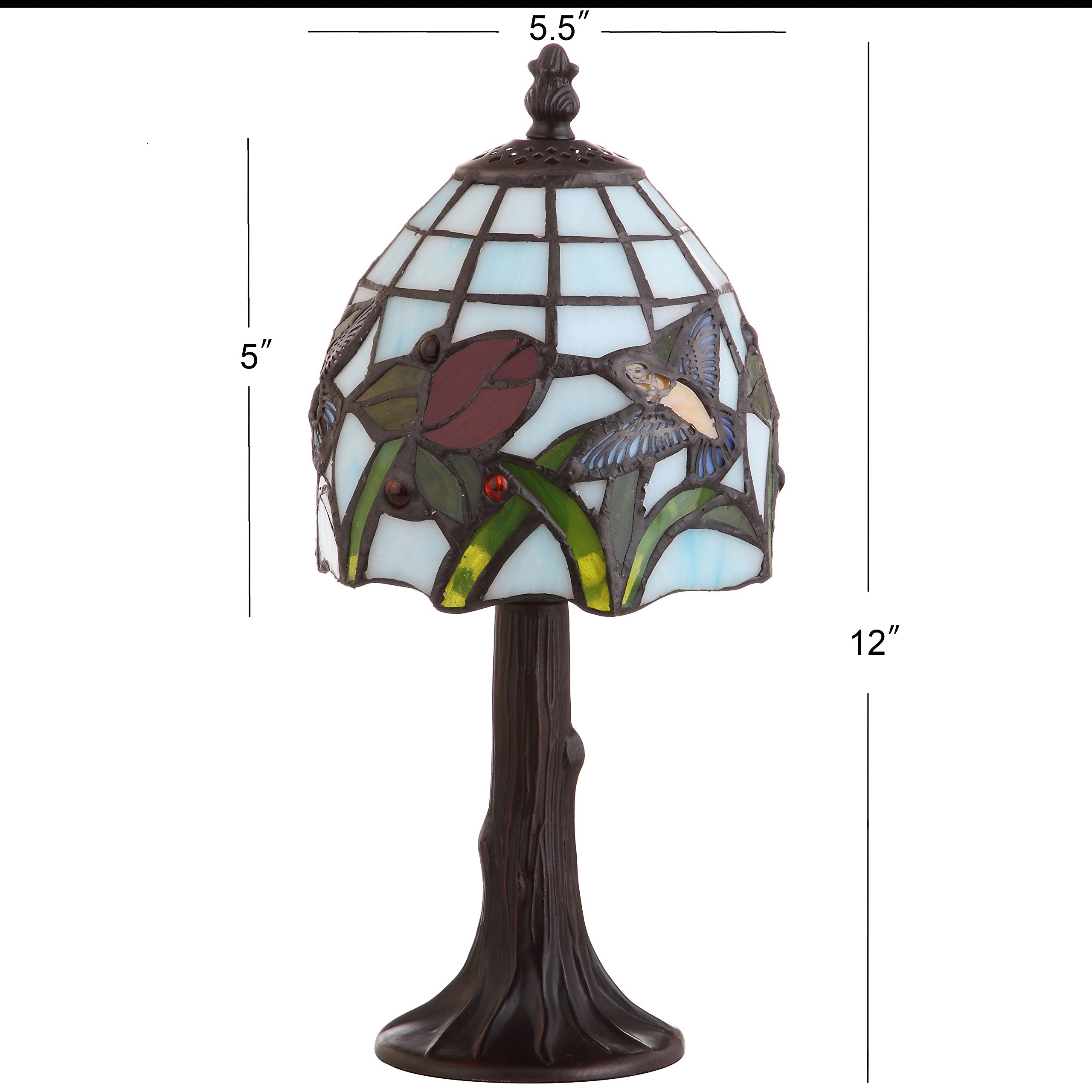 Jonathan Y Jyl8014A Hummingbird Tiffany-Style 12" Led Table Lamp Tiffany,Traditional For Bedroom, Living Room, Office, College Dorm, Coffee Table, Bookcase, Bronze