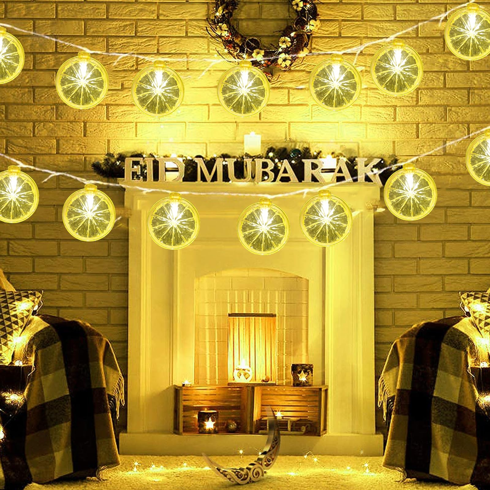 Abeja Lemon Decor String Light, 8.5Ft Lemon Fairy String Lights With 10 Lemon Slice Lights Plug In Lemon String Lights For Home Wedding Birthday Party Garden Decor