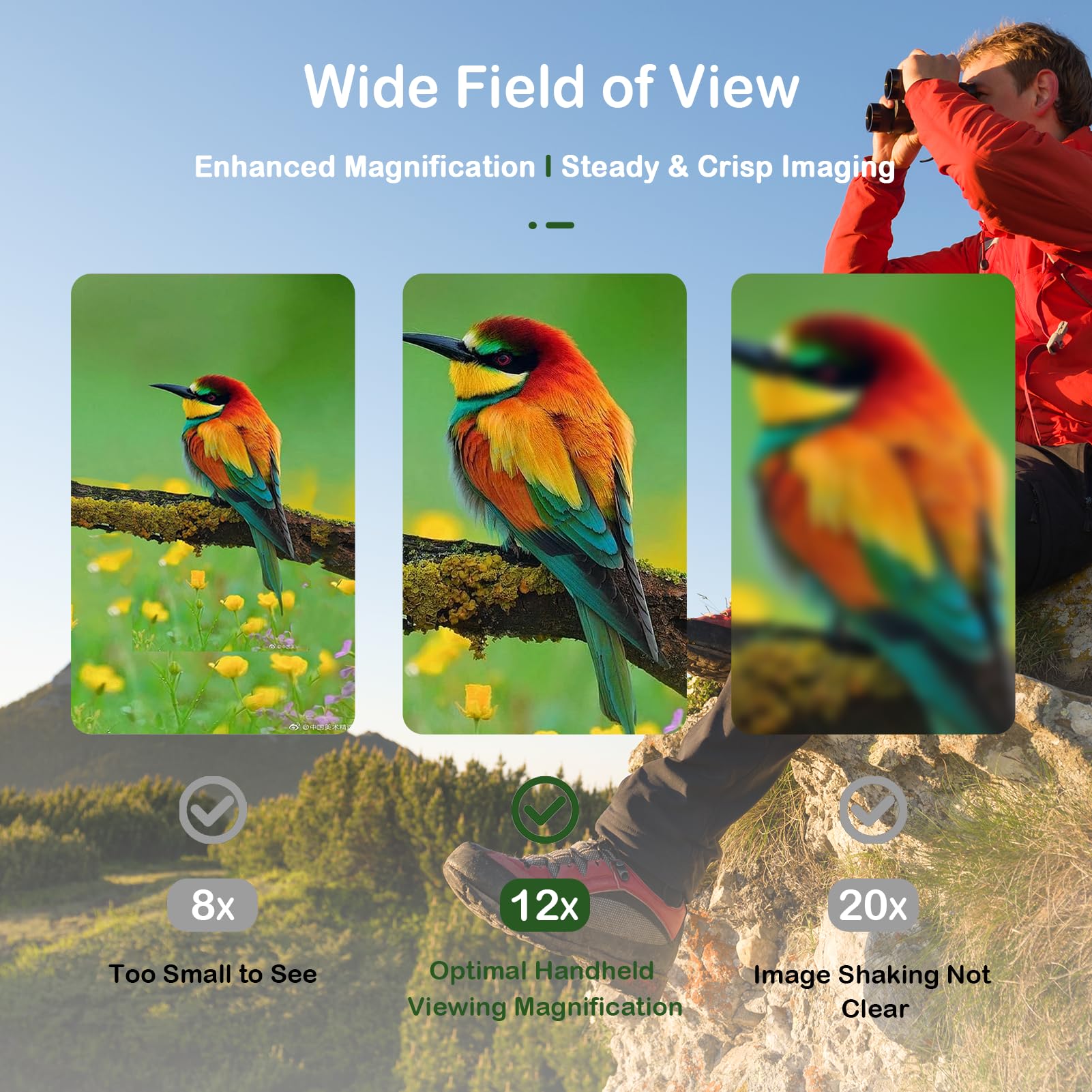 Aiscrofa Aiscrofa12X42 Hd Binoculars For Adults High Powered With Phone Adapter, Tripod And Tripod Adapter - Super Bright Waterproof Binoculars For Bird Watching Cruise Ship