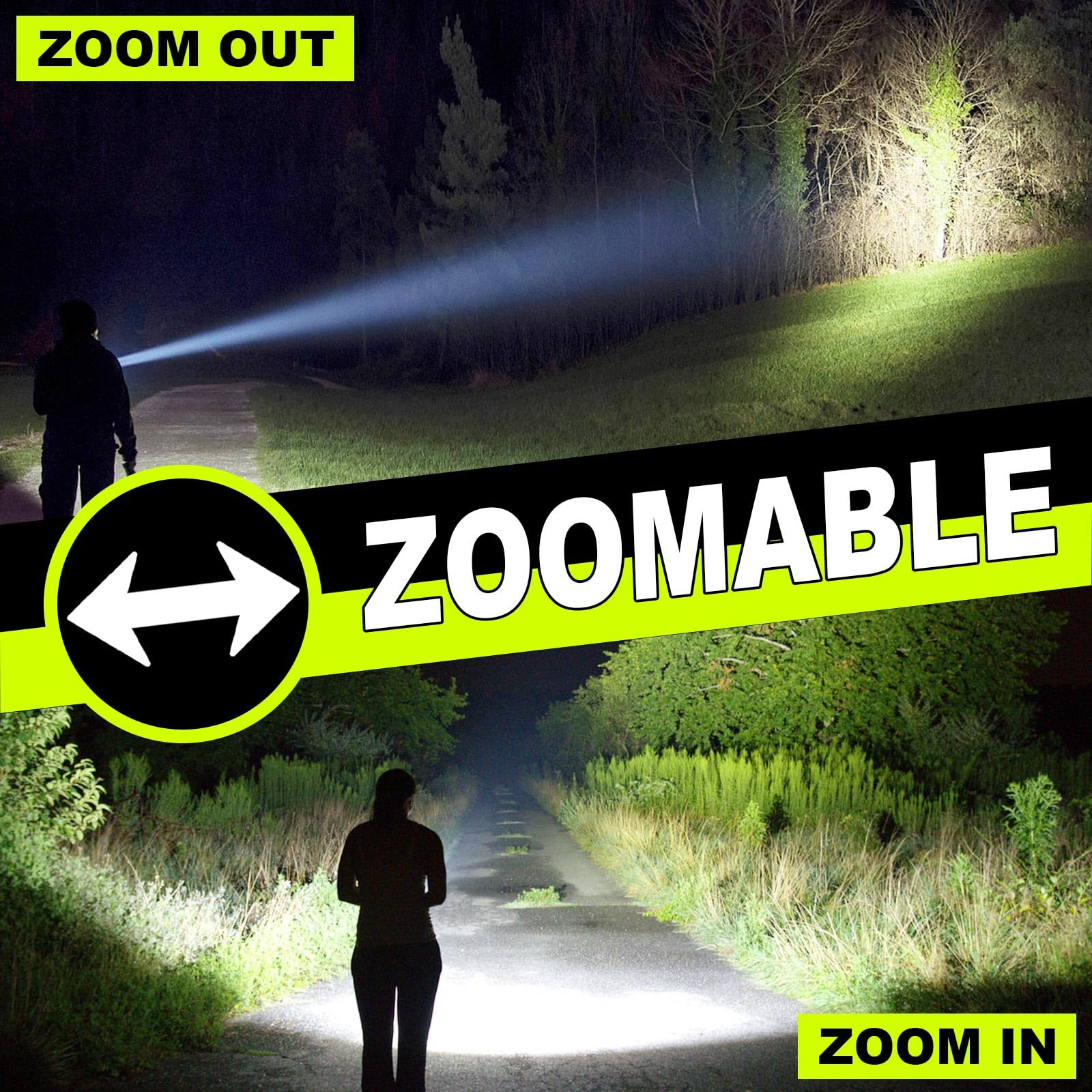 Iodoo 3 In 1 Rechargeable Flashlight True 5000 Lumens Outdoor Strong Cob Light, 5000Mah Zoomable Beam Led Flash Light With Magnet Power Failure Emergency Survival Kits Snowstorm (Standard)