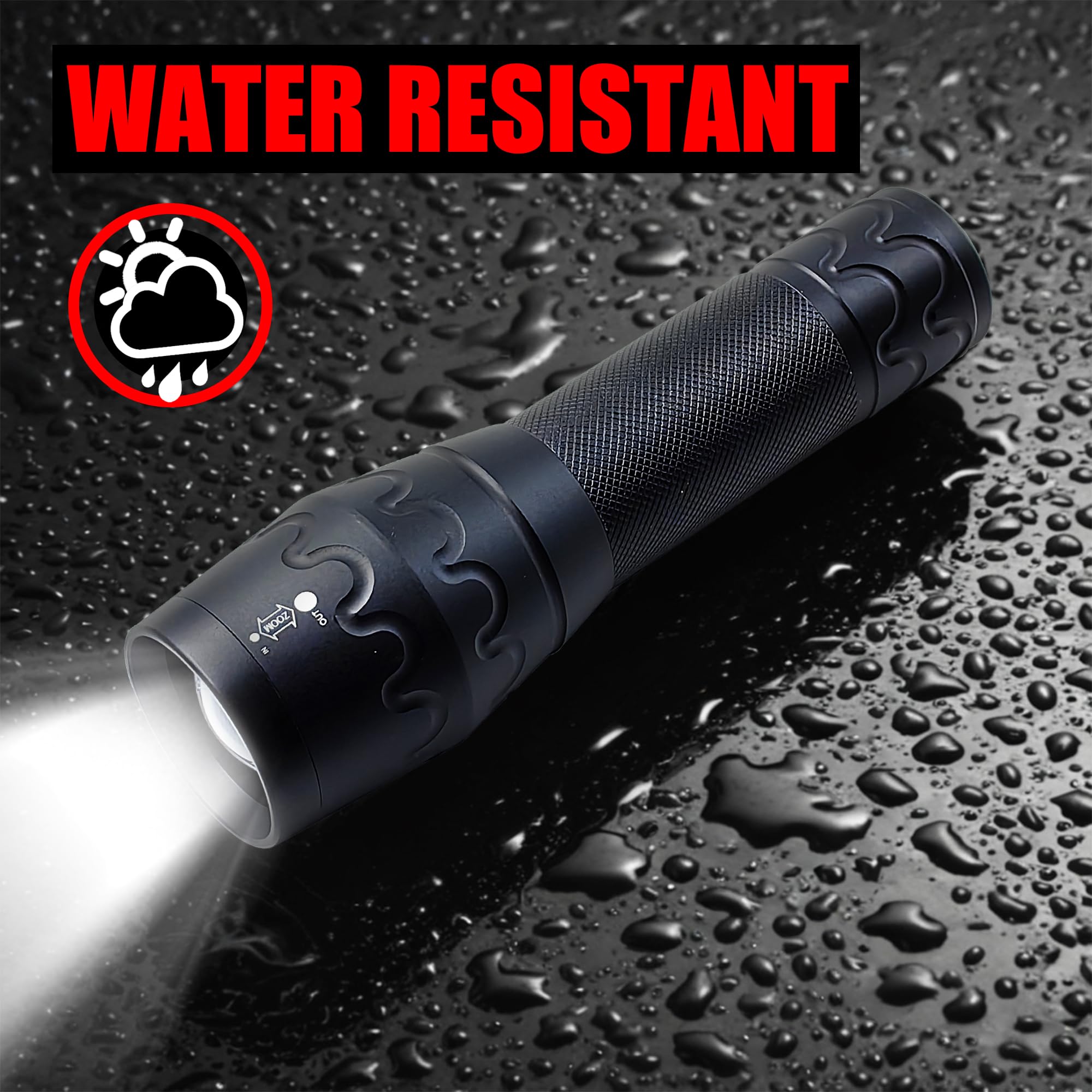 Miuree Single Mode High Lumens Led Flashlight For Outdoor Camping Hiking Emergency,2-Pack