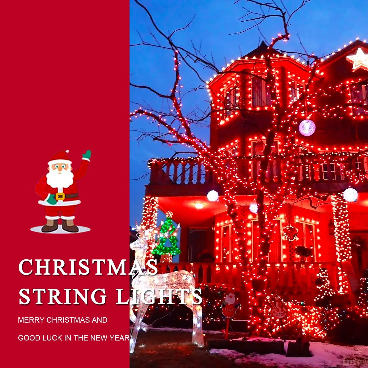 Fullbell String Lights Red Room Decor Cherry Blossom Lfights Red Flower String Lights 100 Led Memorable Extendable Red String Lights Red Led Lights (Red)
