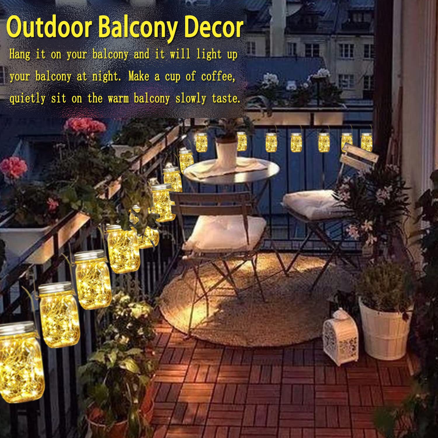Cooo 12 Pack Crystal Glass Solar Lanterns Outdoor Waterproof 30Led Mason Jar Lights Solar Powered Garden Household Lamp Sets（Just A Little More, Get Double The Delight -12 Sets Warm White）