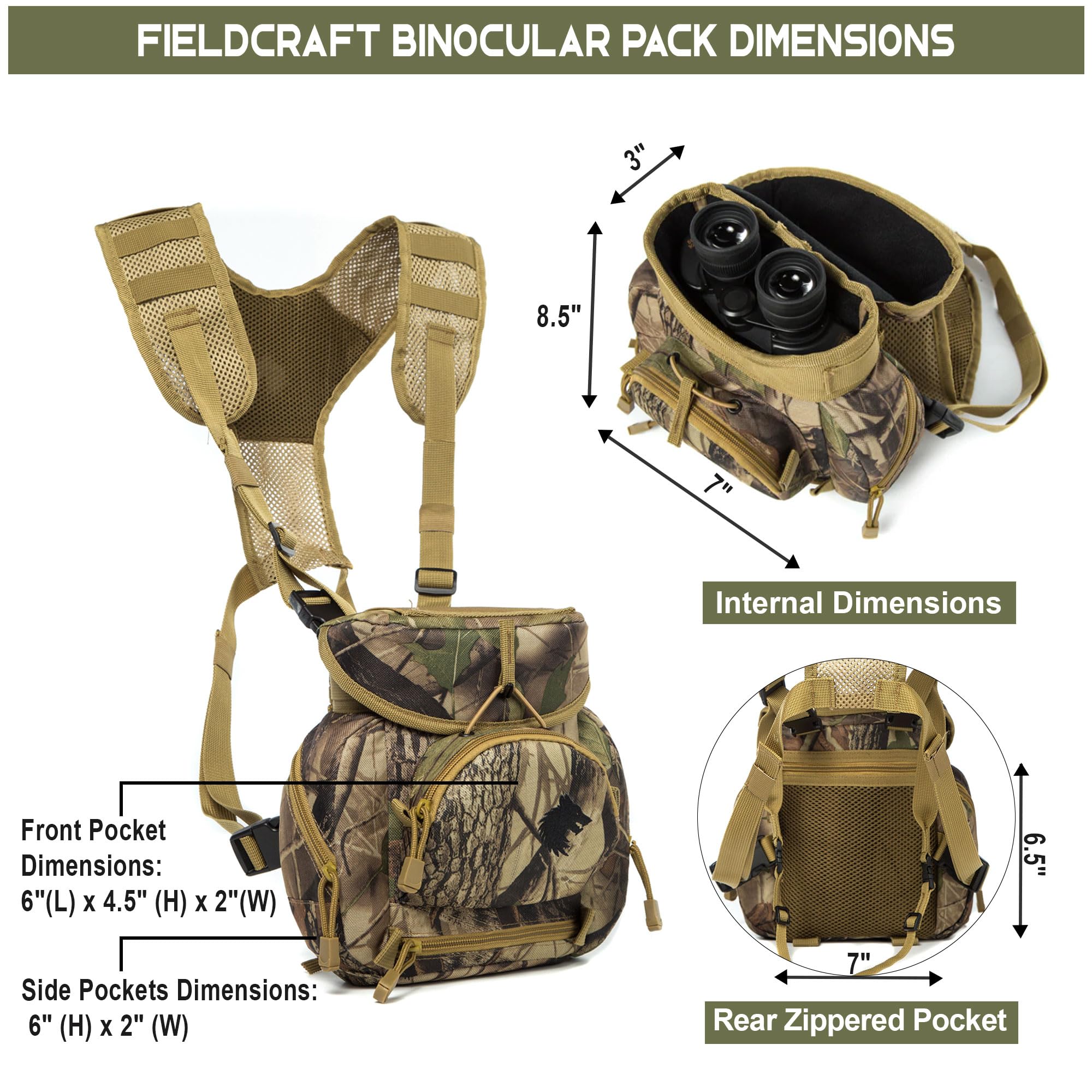 Fieldcraft Binocular Harness Case Field Pack For Binos Cameras Optics Rangefinder Gear