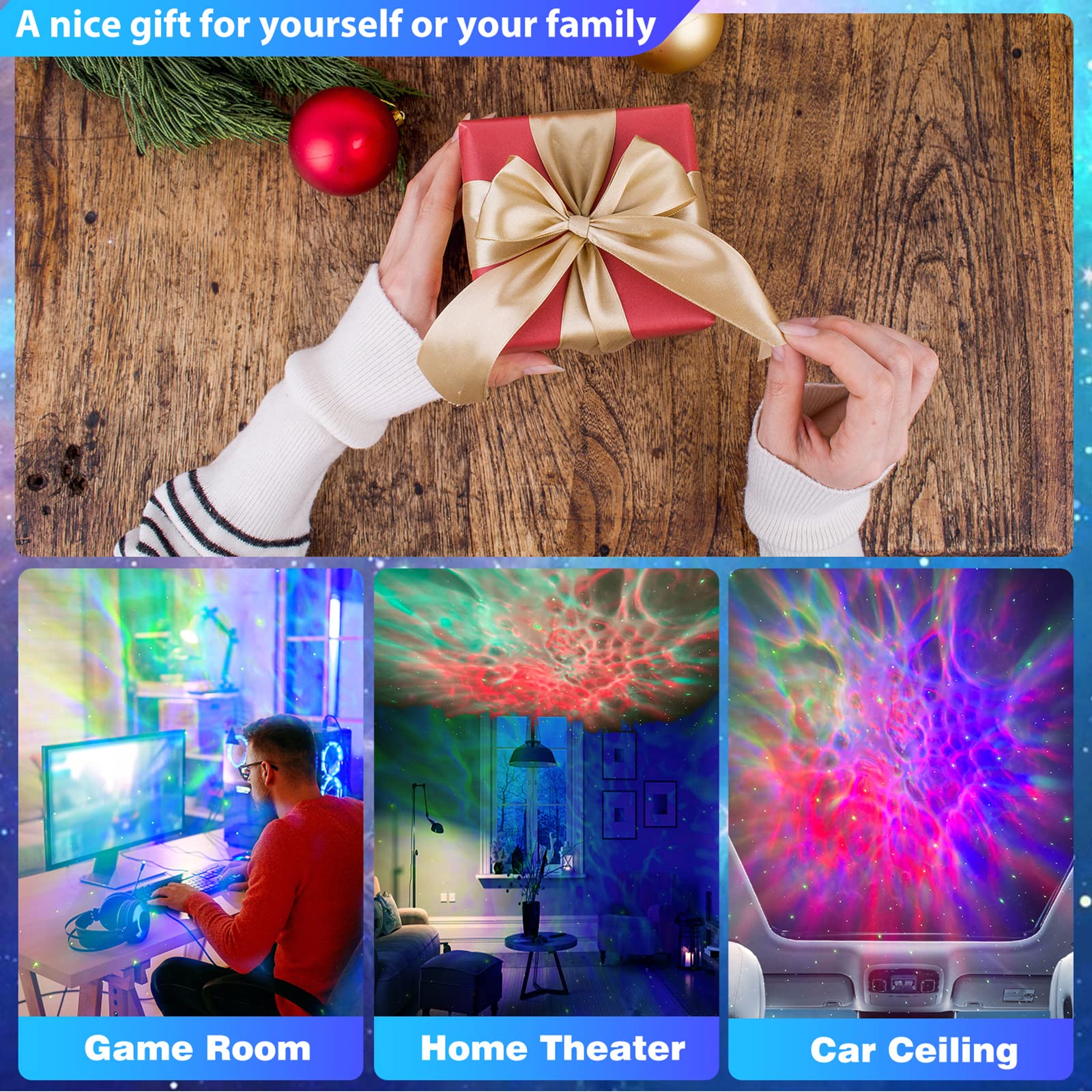 Fssqbflc Astronaut Galaxy Projector, Star Projector Galaxy Light, Night Light For Kids, Nebula Ceiling Led Lamp, Room Decor, With Timer And Remote,  For Birthdays