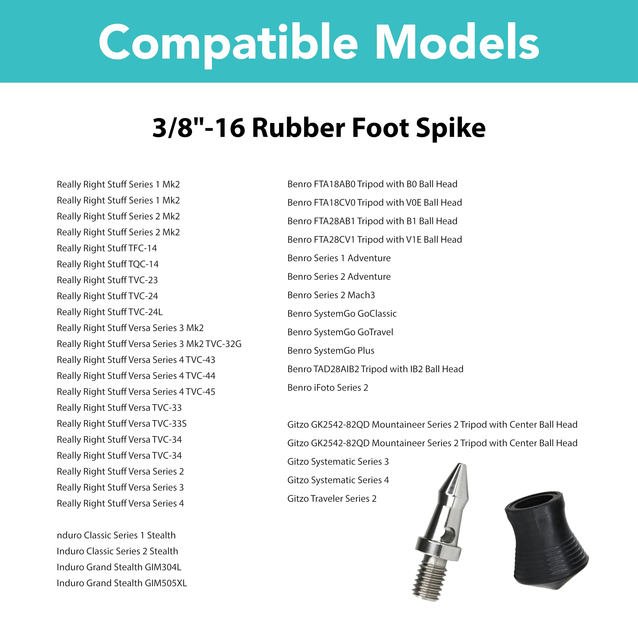 Foto&Tech 3 Pcs 3/8" Rubber Feet Anti-Slip Tripod Spike Replacement Rubber Tripod Photography Outdoor Tripod Spikes Compatible W/Manfrotto Gitzo Benro Induro Kingjoy Weifeng Tripod Monopod Hw-21